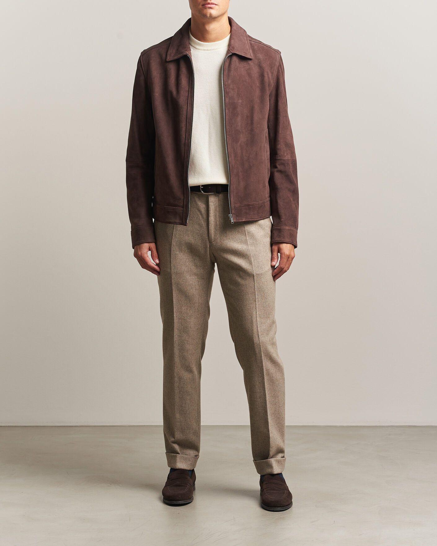Hombres | Abrigos y chaquetas | BOSS BLACK | Malbano Suede Jacket Dark Brown
