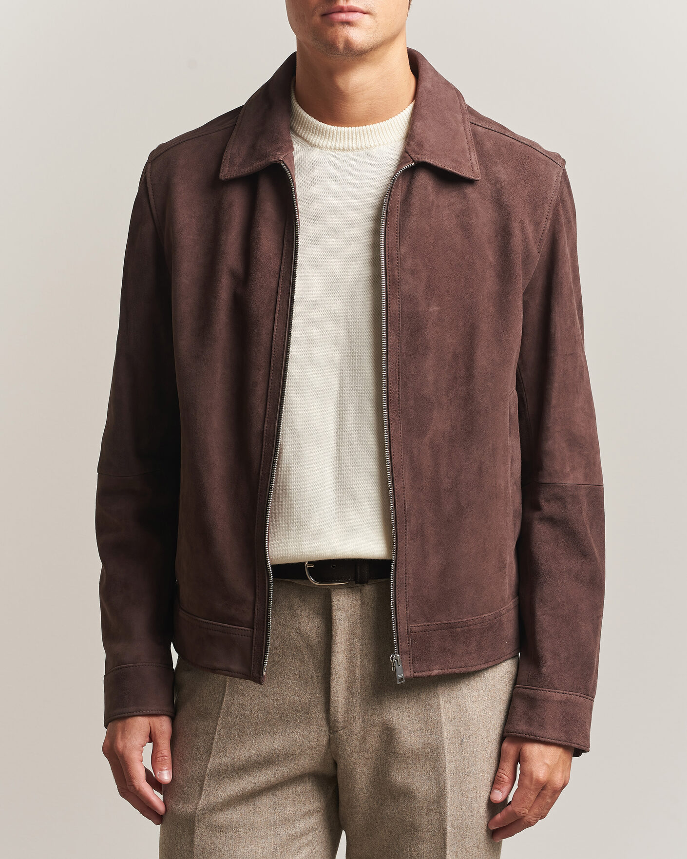 Hombres | Abrigos y chaquetas | BOSS BLACK | Malbano Suede Jacket Dark Brown