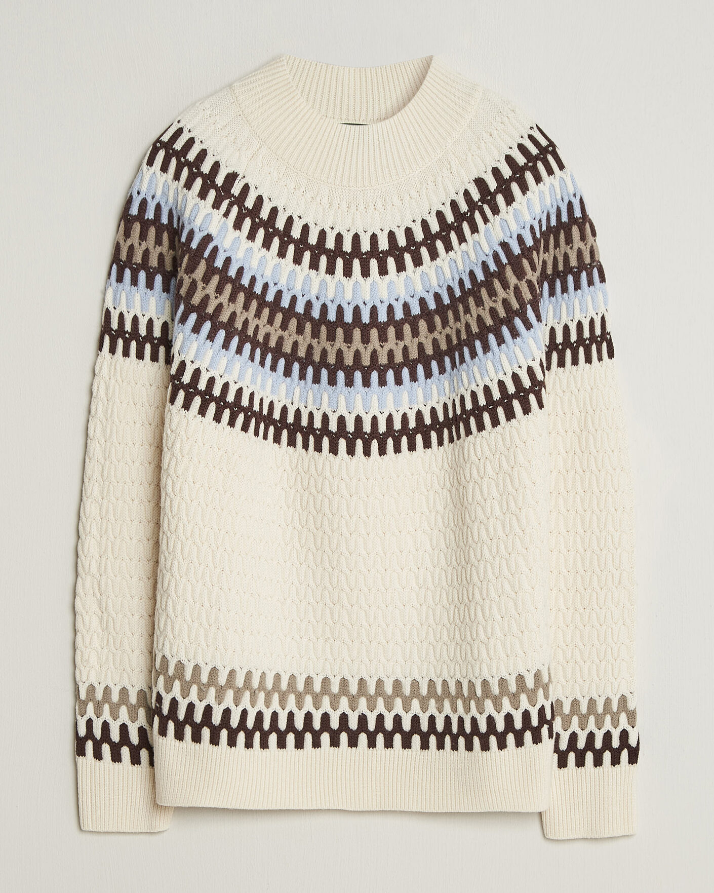 Hombres | Jerséis y prendas de punto | BOSS BLACK | Fiotto Wool Fairisle Sweater Open White