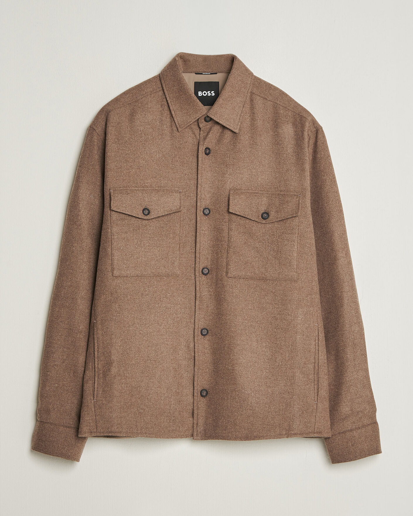 Hombres | Camisas | BOSS BLACK | Colin Brushed Pocket Overshirt Open Brown