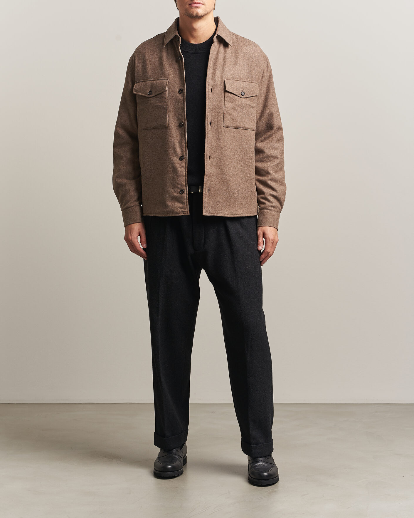 Hombres | Camisas | BOSS BLACK | Colin Brushed Pocket Overshirt Open Brown