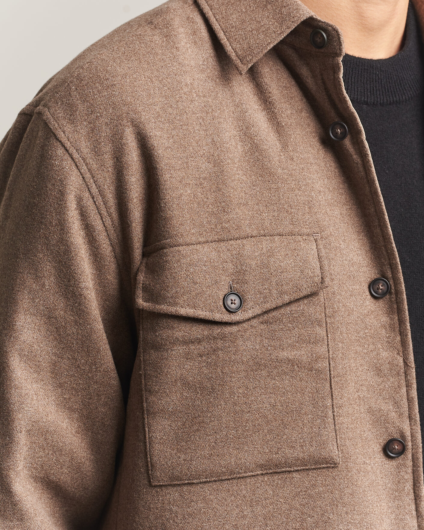 Hombres | Camisas | BOSS BLACK | Colin Brushed Pocket Overshirt Open Brown