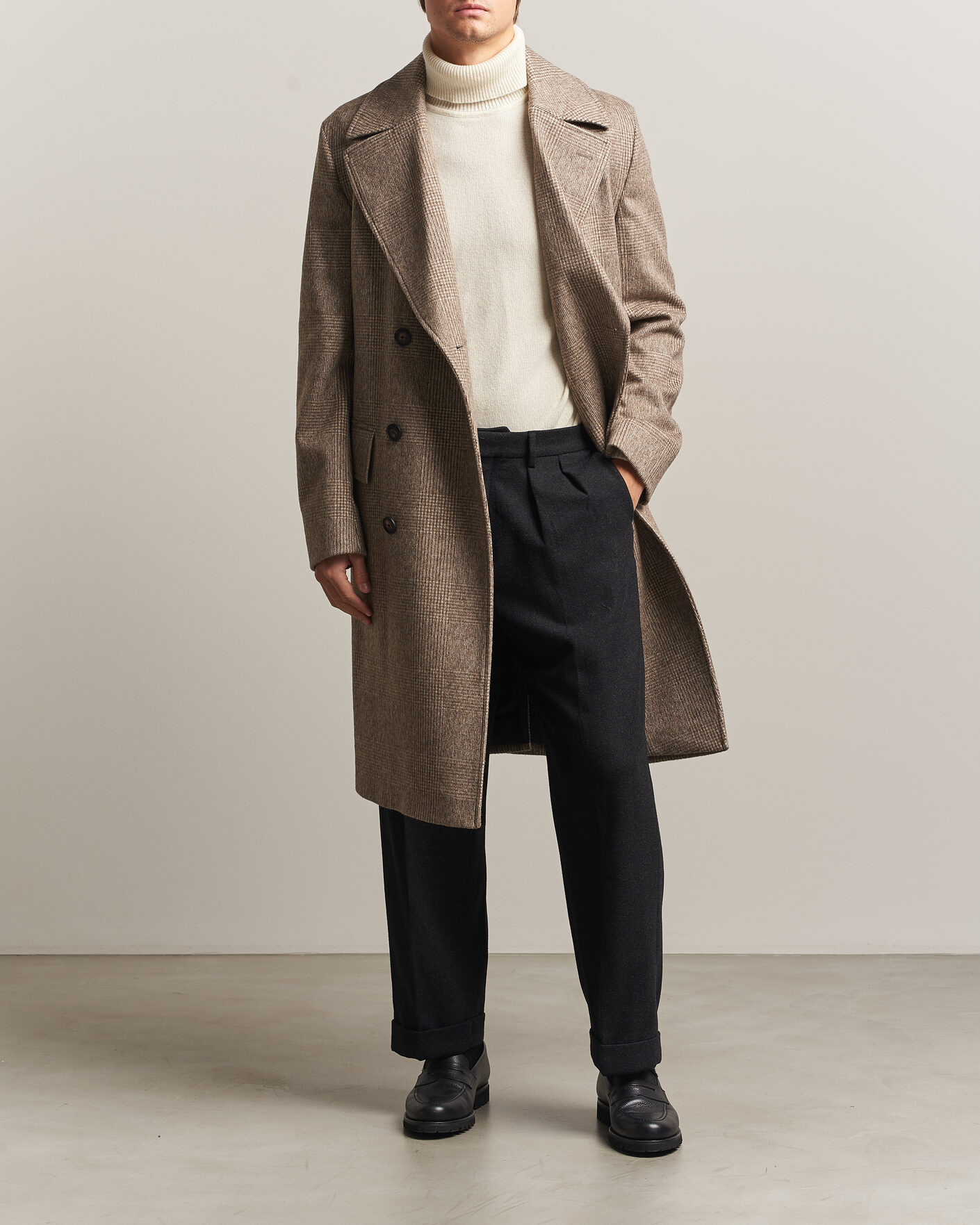 Hombres | Abrigos y chaquetas | BOSS BLACK | Jared Wool Double Breasted Coat Open Brown