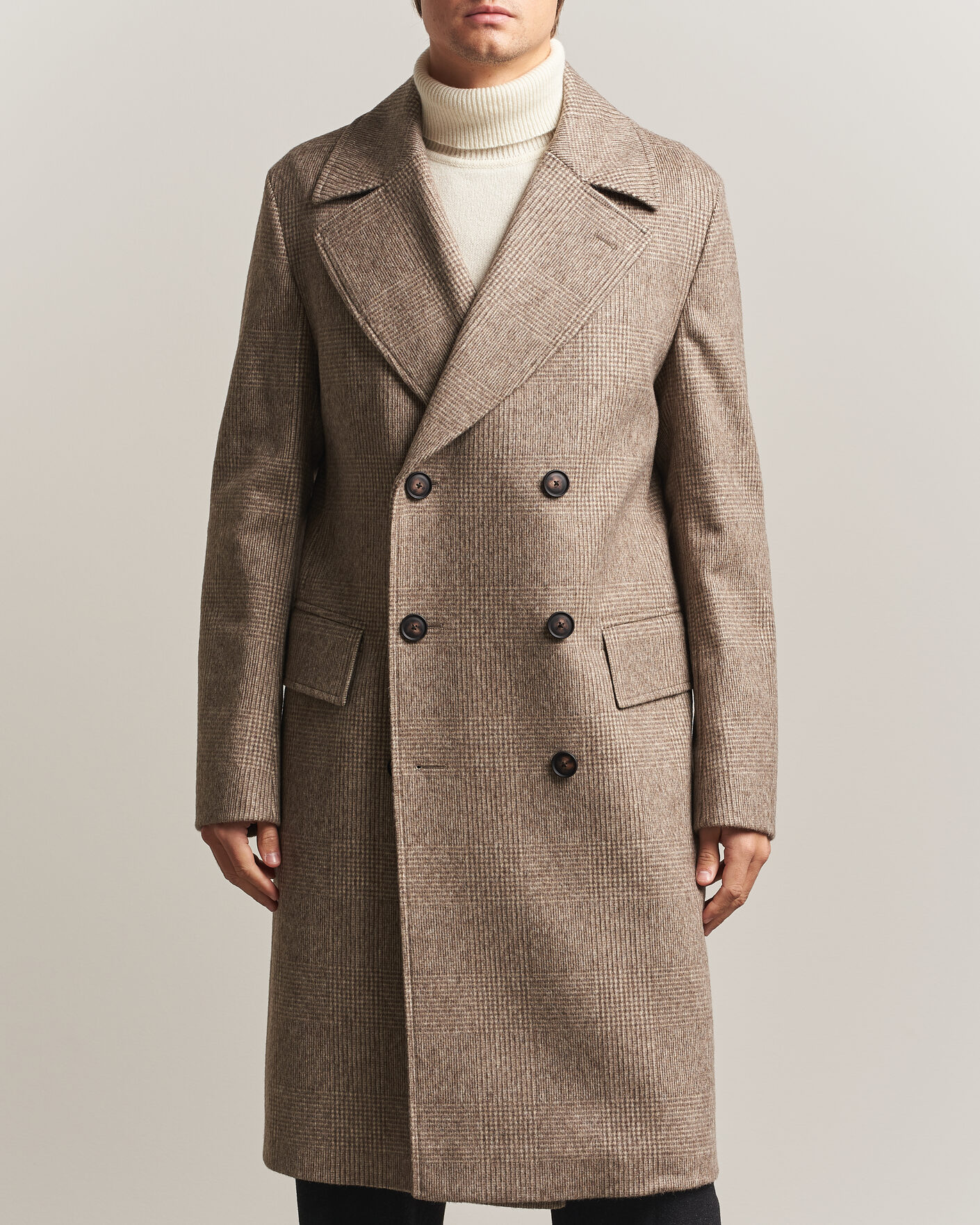 Hombres | Abrigos y chaquetas | BOSS BLACK | Jared Wool Double Breasted Coat Open Brown