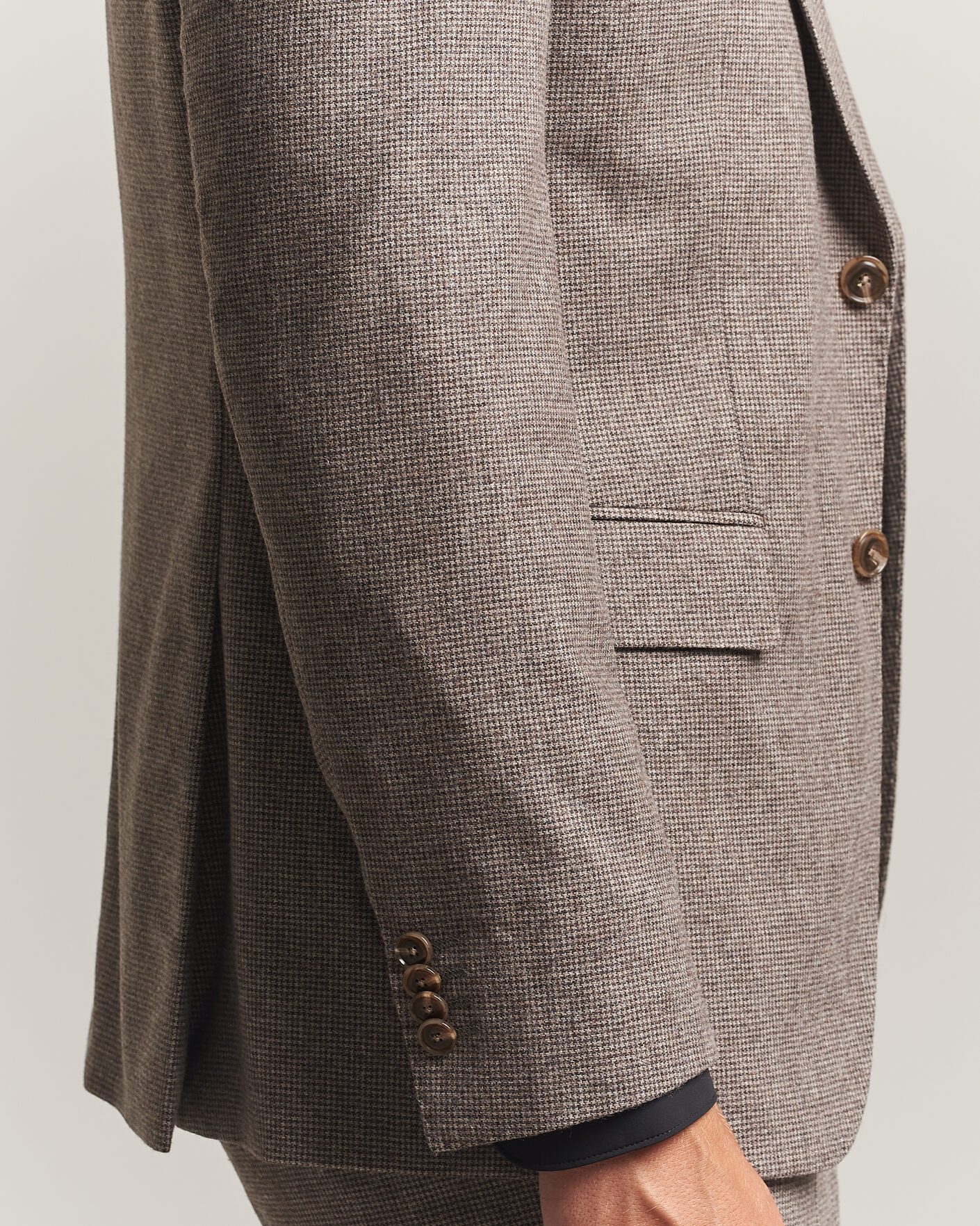Hombres | Trajes | BOSS BLACK | Huge Wool Pepita Suit Dark Brown