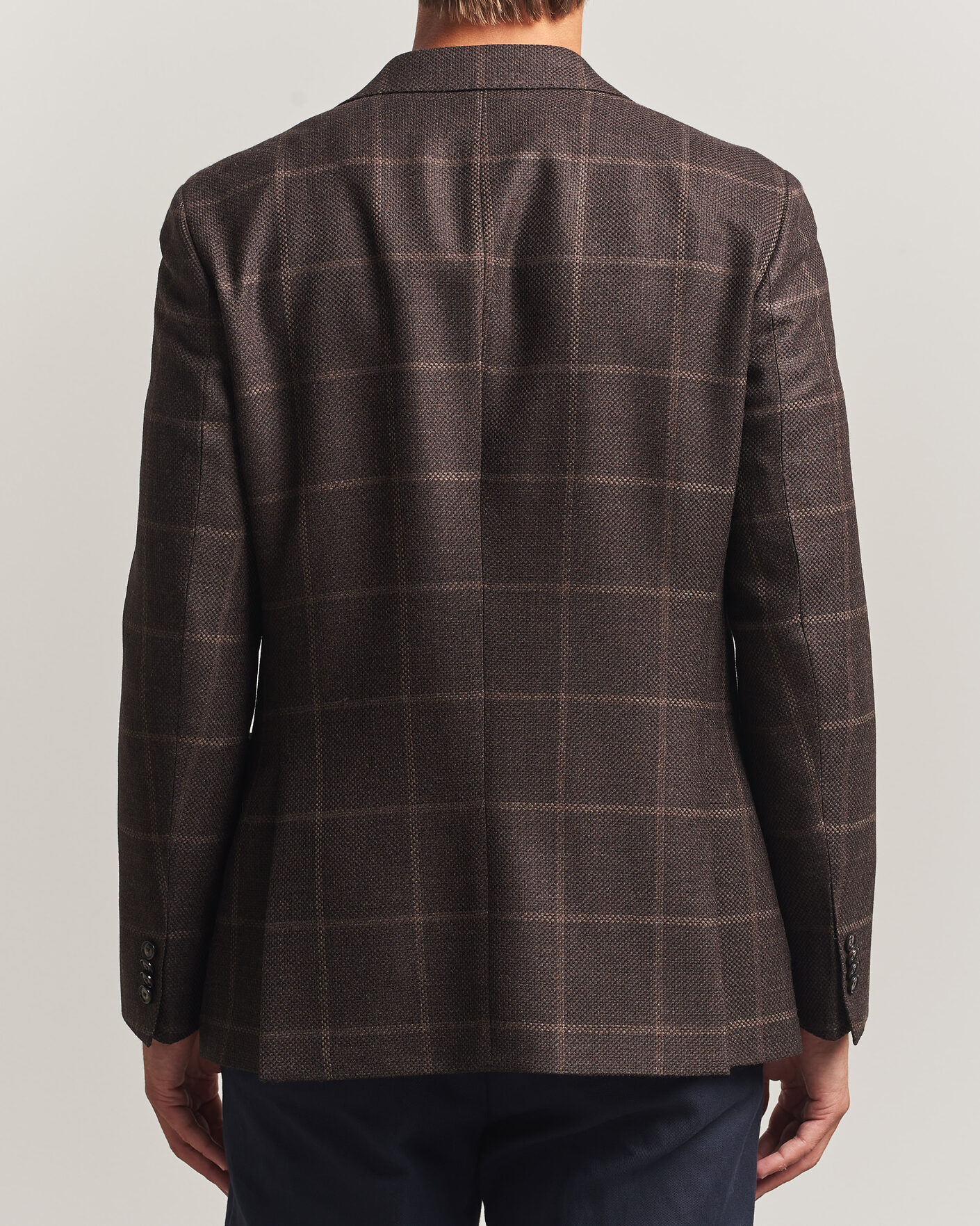 Hombres | Blazers | BOSS BLACK | Hutson Checked Wool Blazer Dark Brown