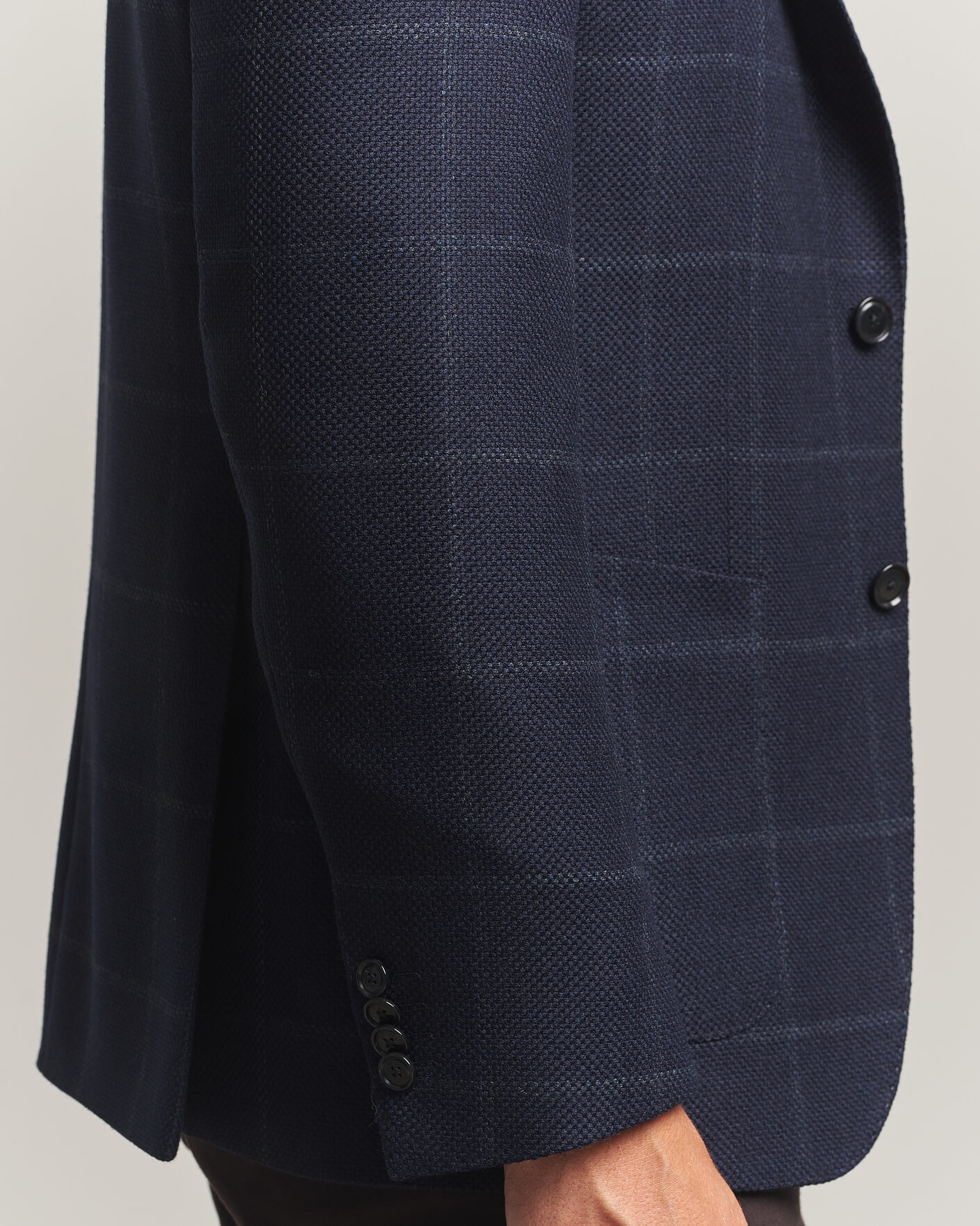 Hombres | Blazers | BOSS BLACK | Hutson Checked Wool Blazer Dark Blue