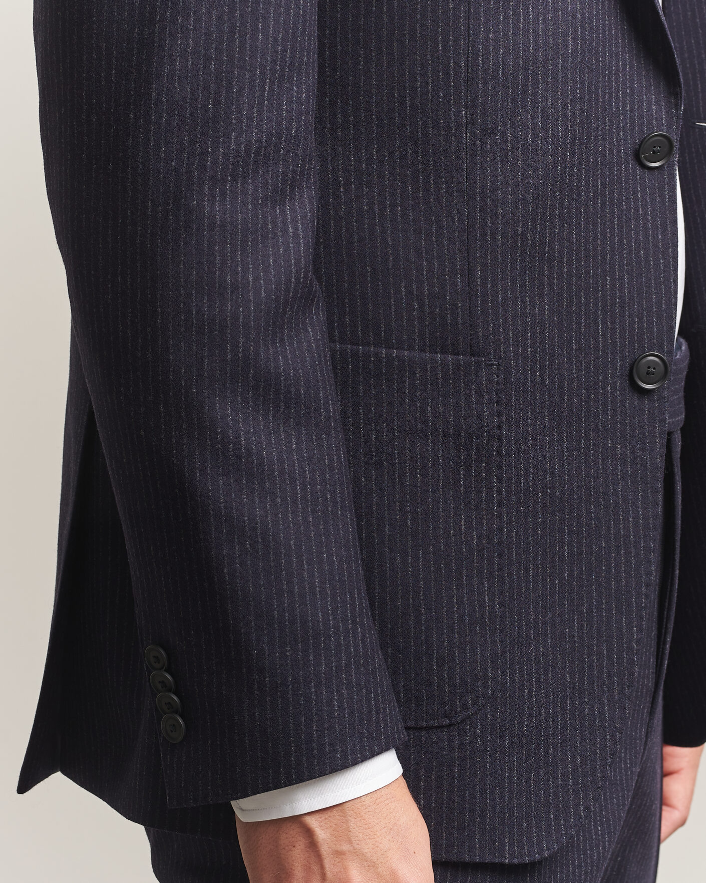 Hombres | Trajes | BOSS BLACK | Huge Wool Pinstriped Suit Dark Blue