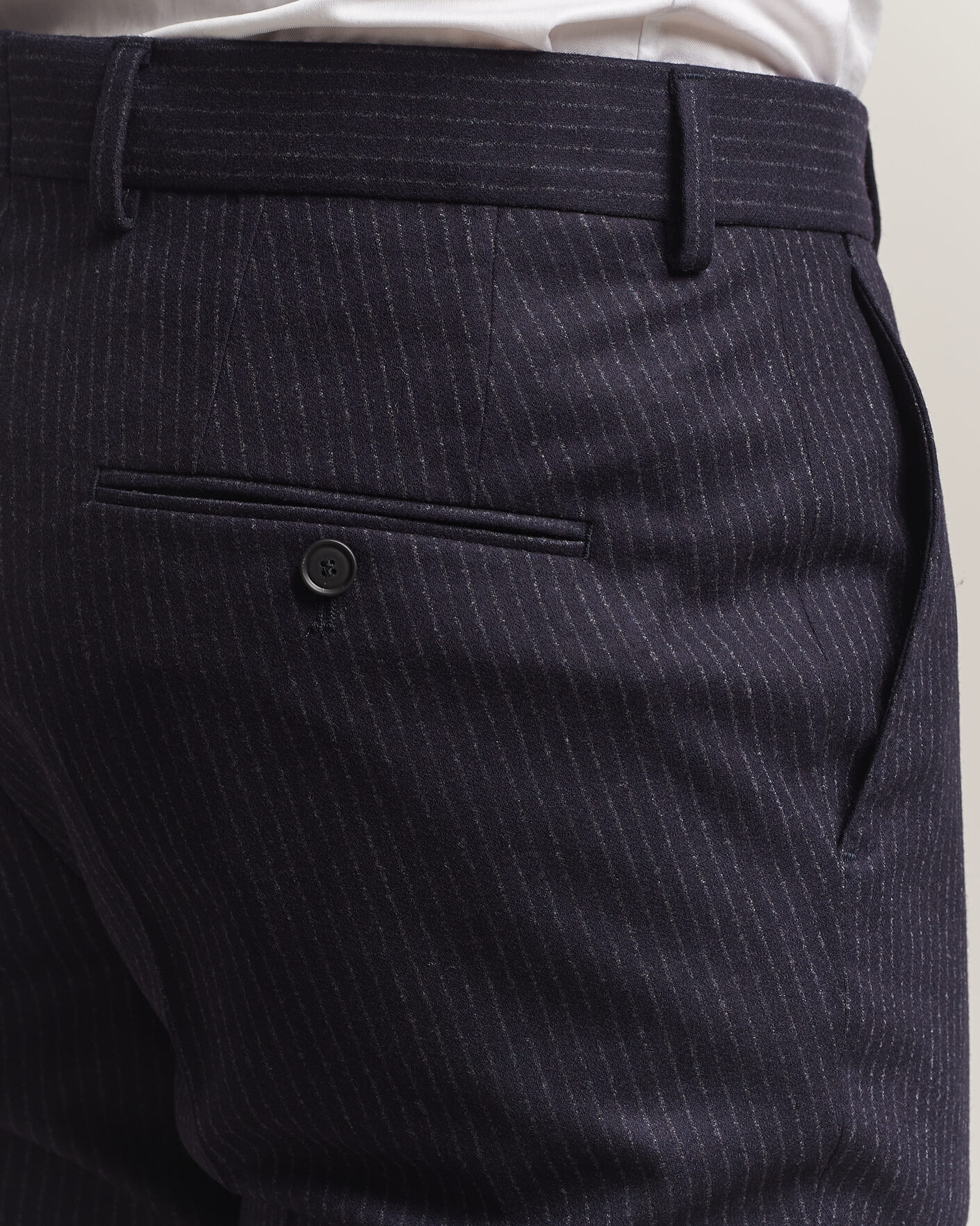 Hombres | Trajes | BOSS BLACK | Huge Wool Pinstriped Suit Dark Blue