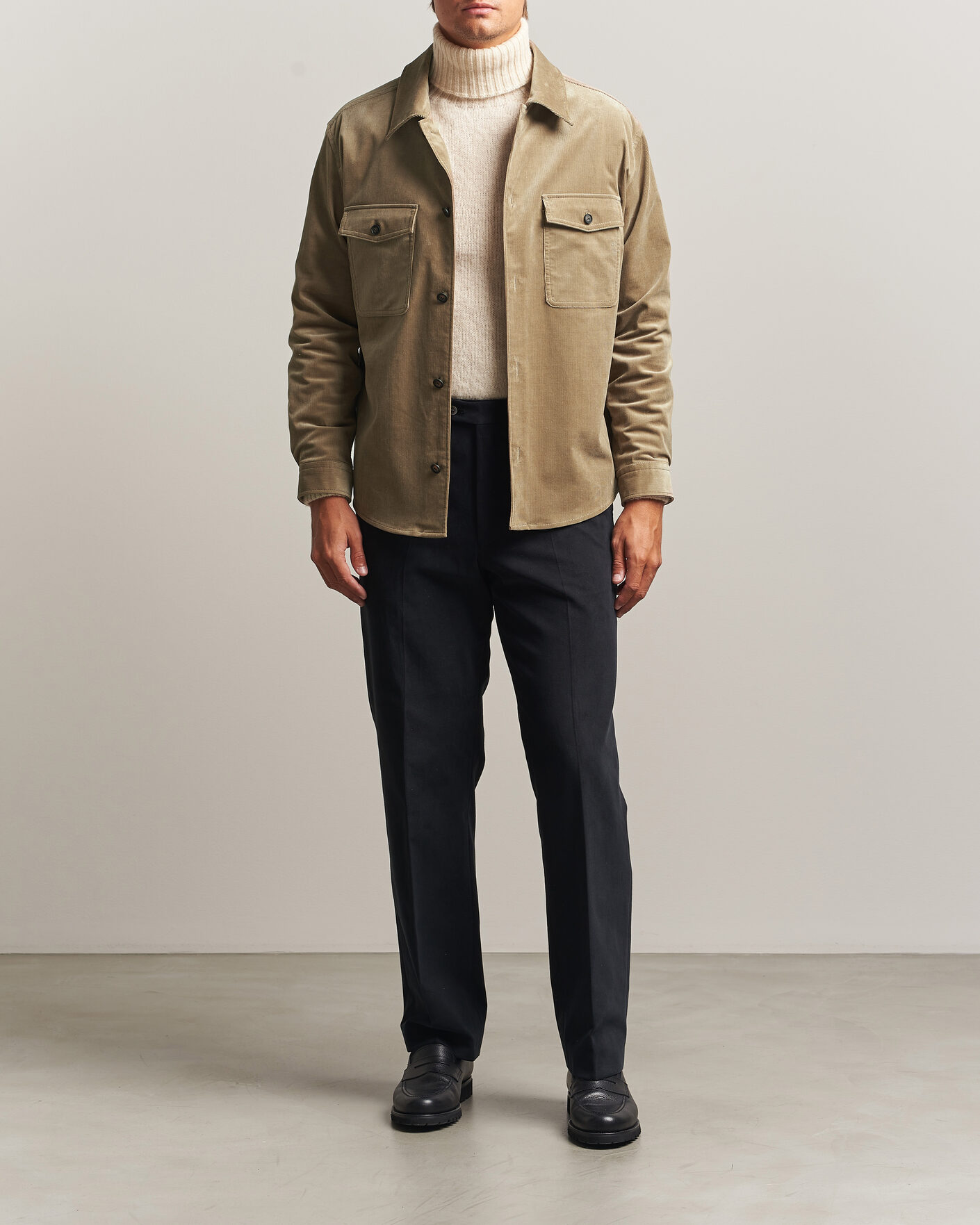 Hombres | Camisas | BOSS BLACK | Carper Corduroy Overshirt Open Brown