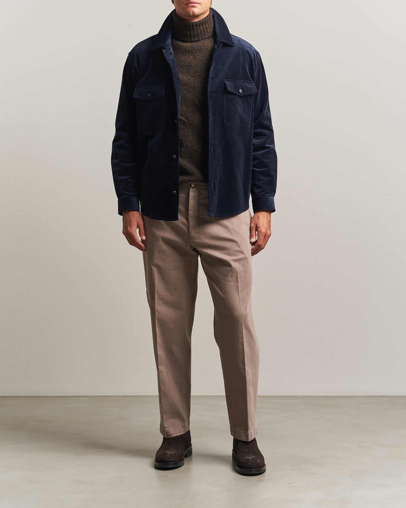 Hombres | Camisas | BOSS BLACK | Carper Corduroy Overshirt Dark Blue
