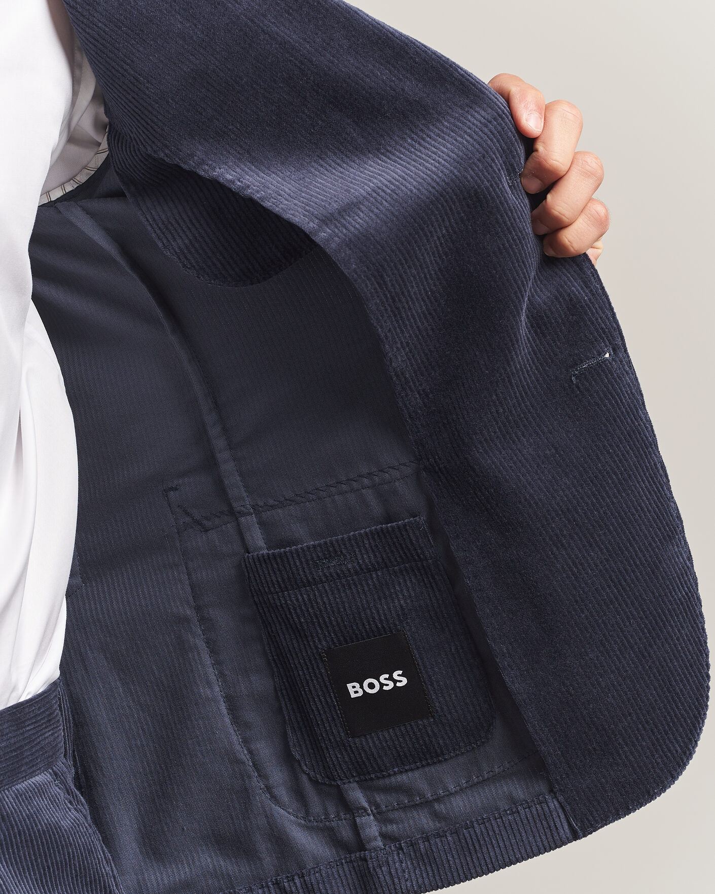 Hombres | Blazers | BOSS BLACK | Hanry Corduroy Suit Blazer Open Blue