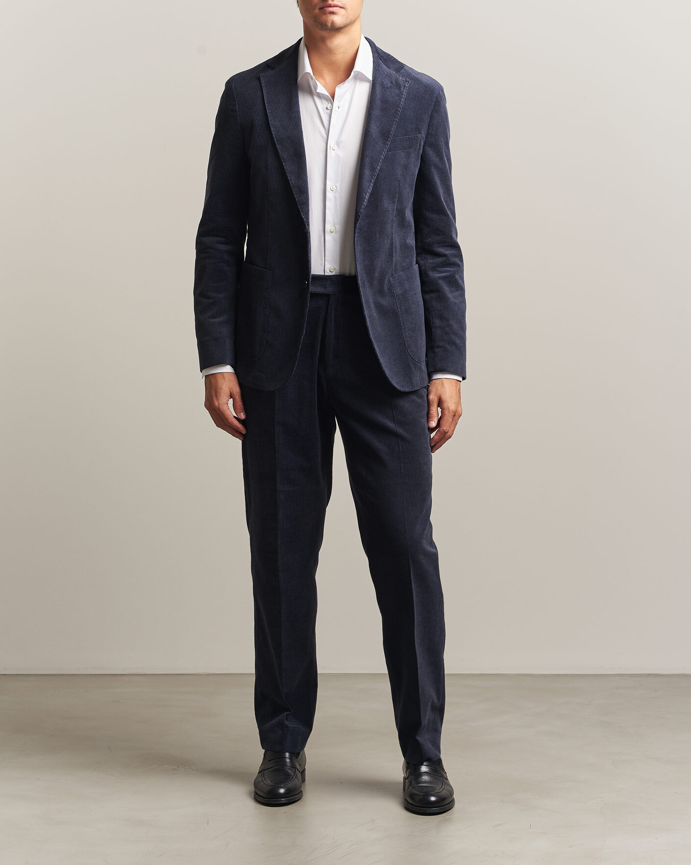 Hombres | Pantalones | BOSS BLACK | Perino Corduroy Suit Trousers Open Blue
