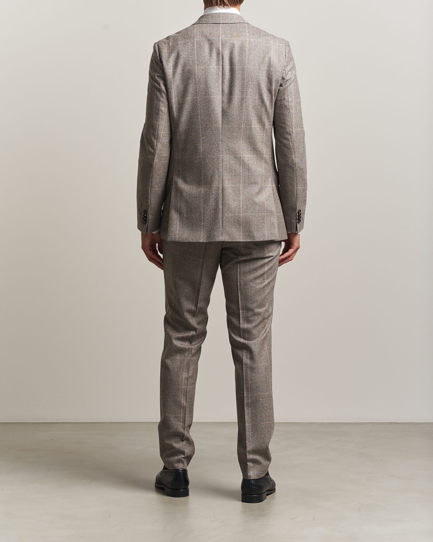 Hombres | Trajes | BOSS BLACK | Huge Wool Checked Double Breasted Suit Open Brown