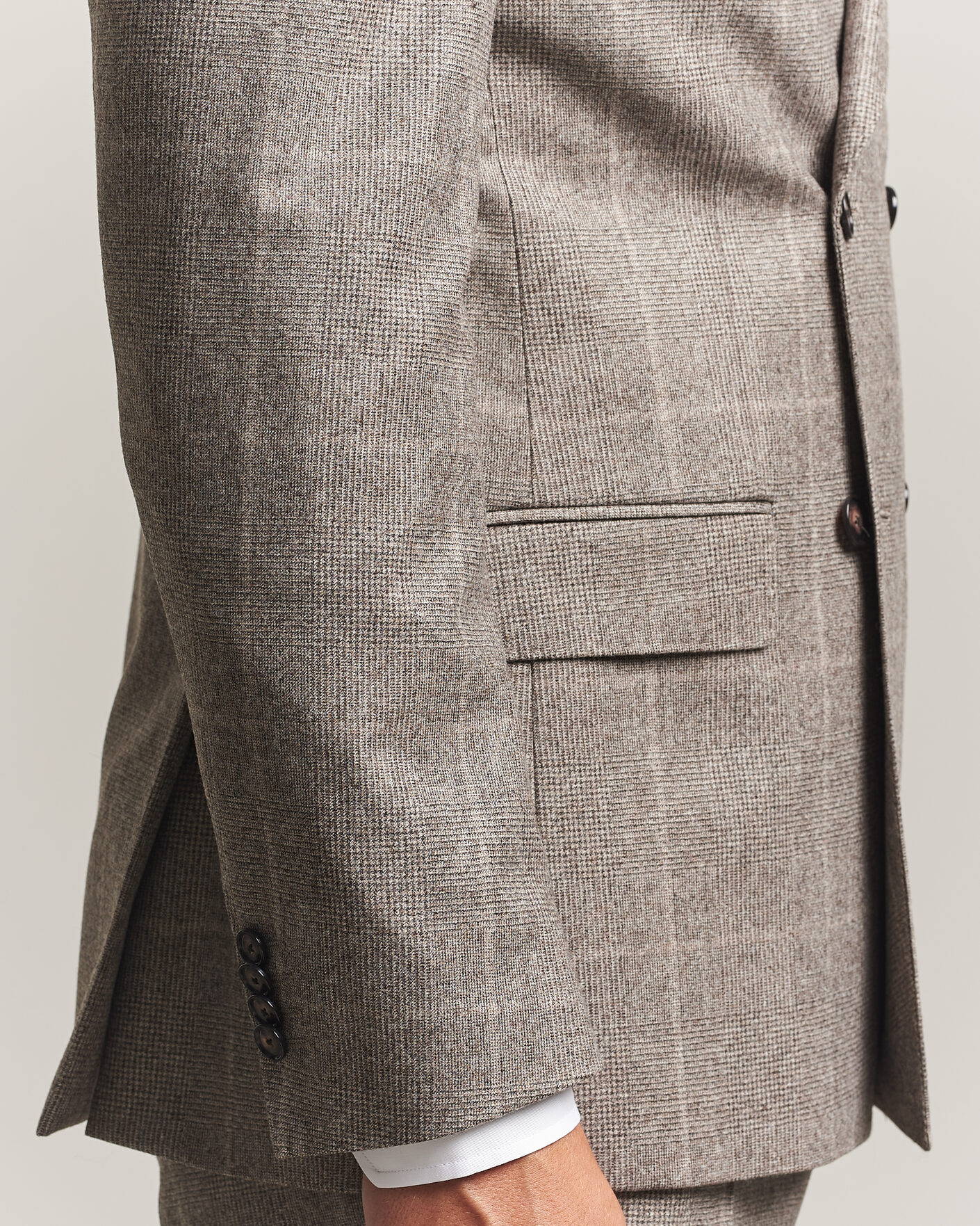 Hombres | Trajes | BOSS BLACK | Huge Wool Checked Double Breasted Suit Open Brown