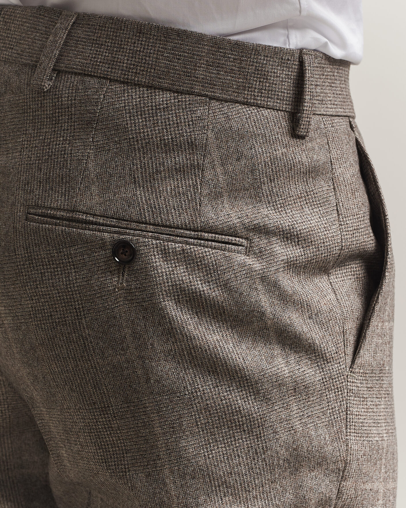 Hombres | Trajes | BOSS BLACK | Huge Wool Checked Double Breasted Suit Open Brown