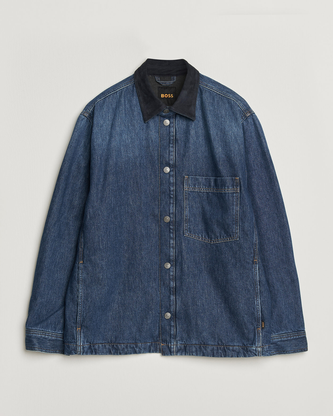 Hombres | Camisas | BOSS ORANGE | Laredo Denim Overshirt Navy