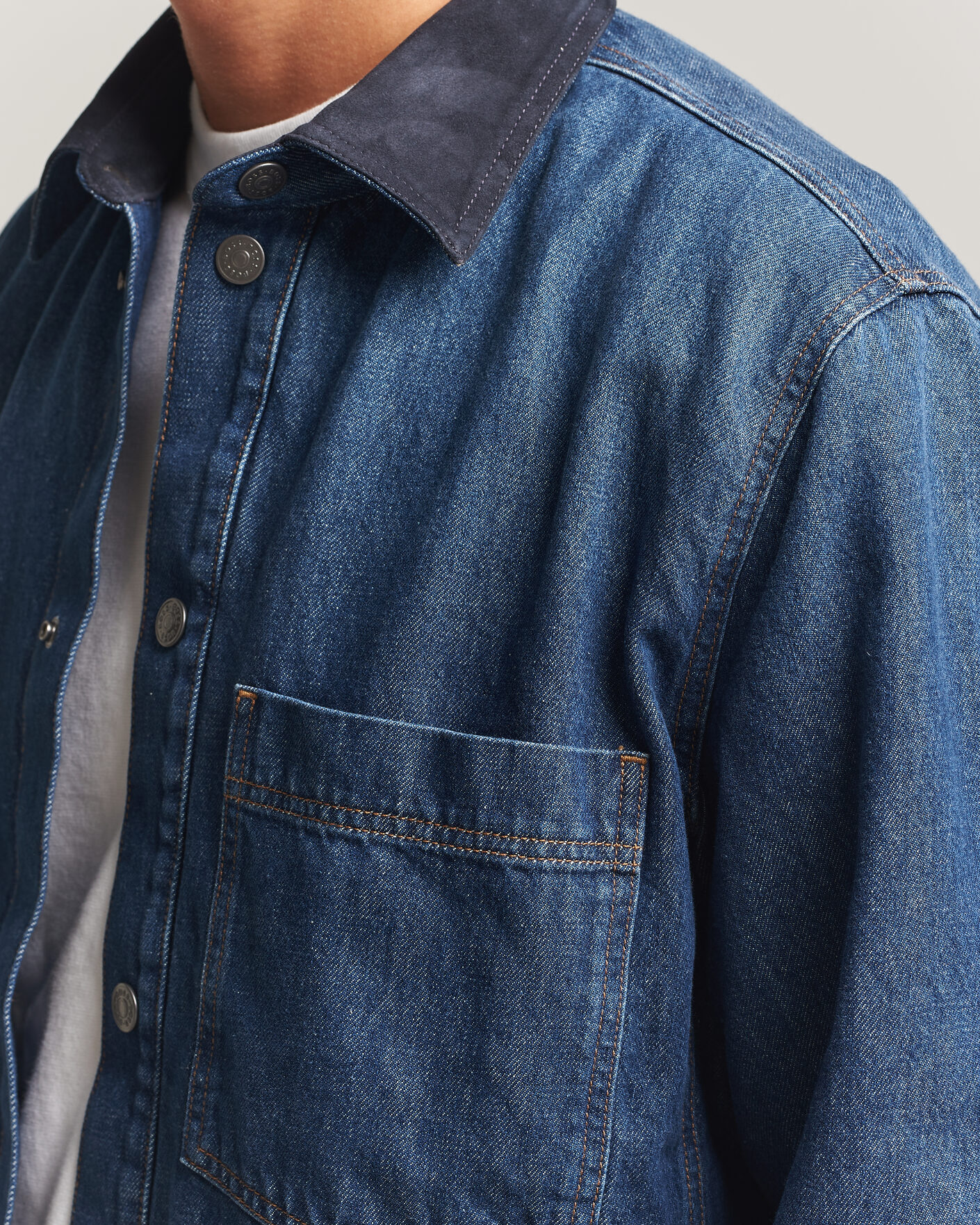 Hombres | Camisas | BOSS ORANGE | Laredo Denim Overshirt Navy