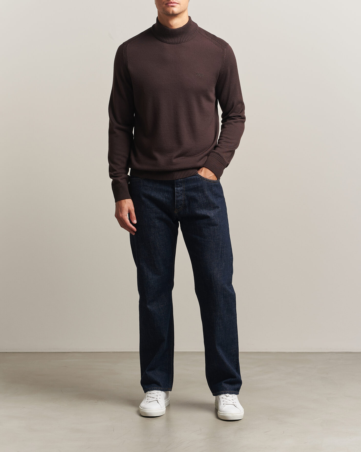 Hombres | Jerséis y prendas de punto | BOSS ORANGE | Avac Knitted Turtleneck Dark Brown