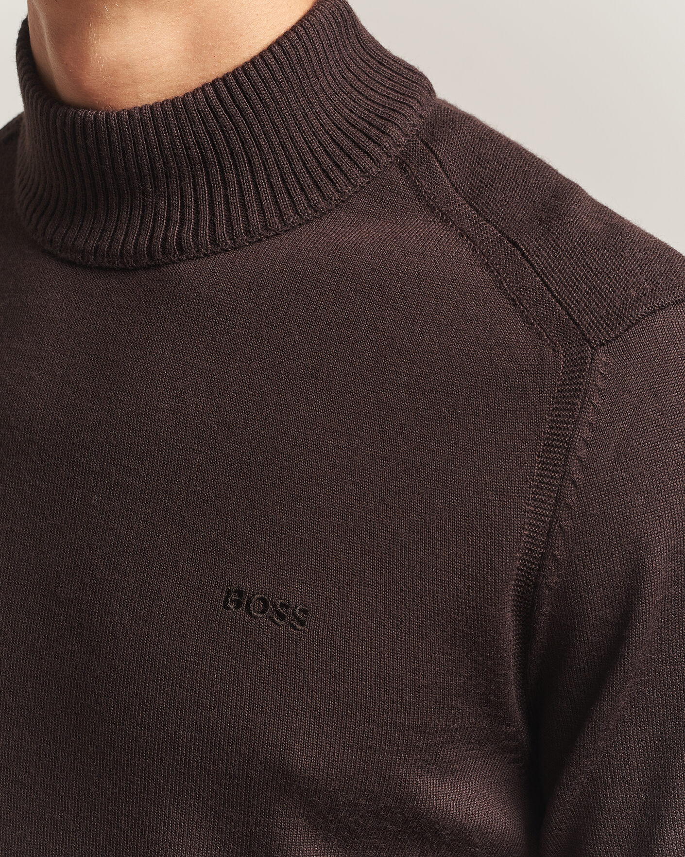 Hombres | Jerséis y prendas de punto | BOSS ORANGE | Avac Knitted Turtleneck Dark Brown