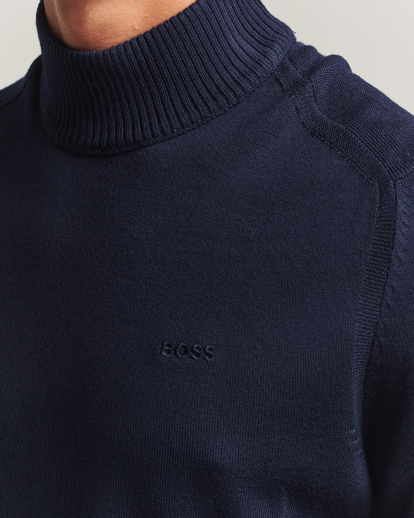 Hombres | Jerséis y prendas de punto | BOSS ORANGE | Avac Knitted Turtleneck Dark Blue