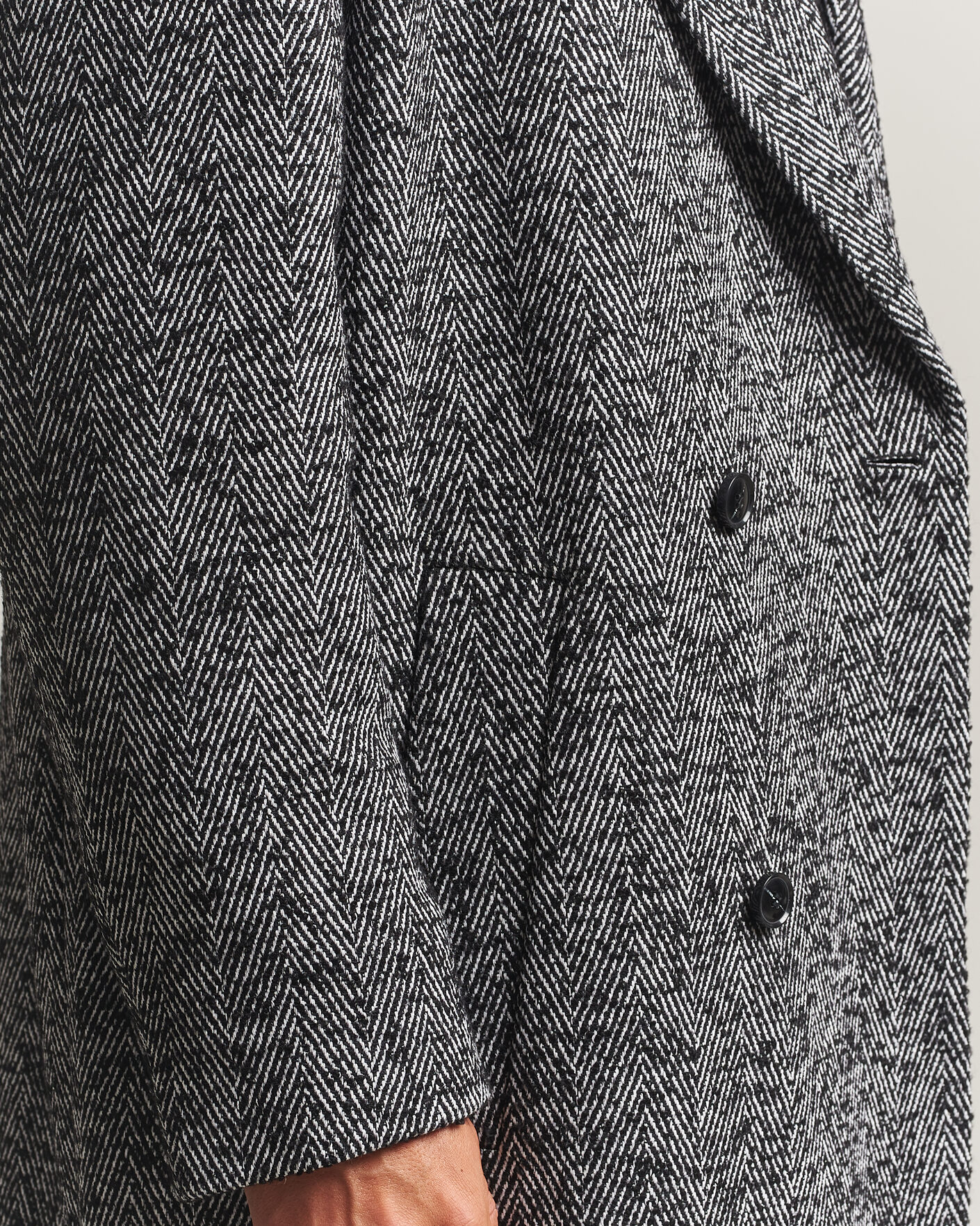 Hombres | Abrigos y chaquetas | HUGO | Milas Herringbone Double Breasted Coat Dark Grey