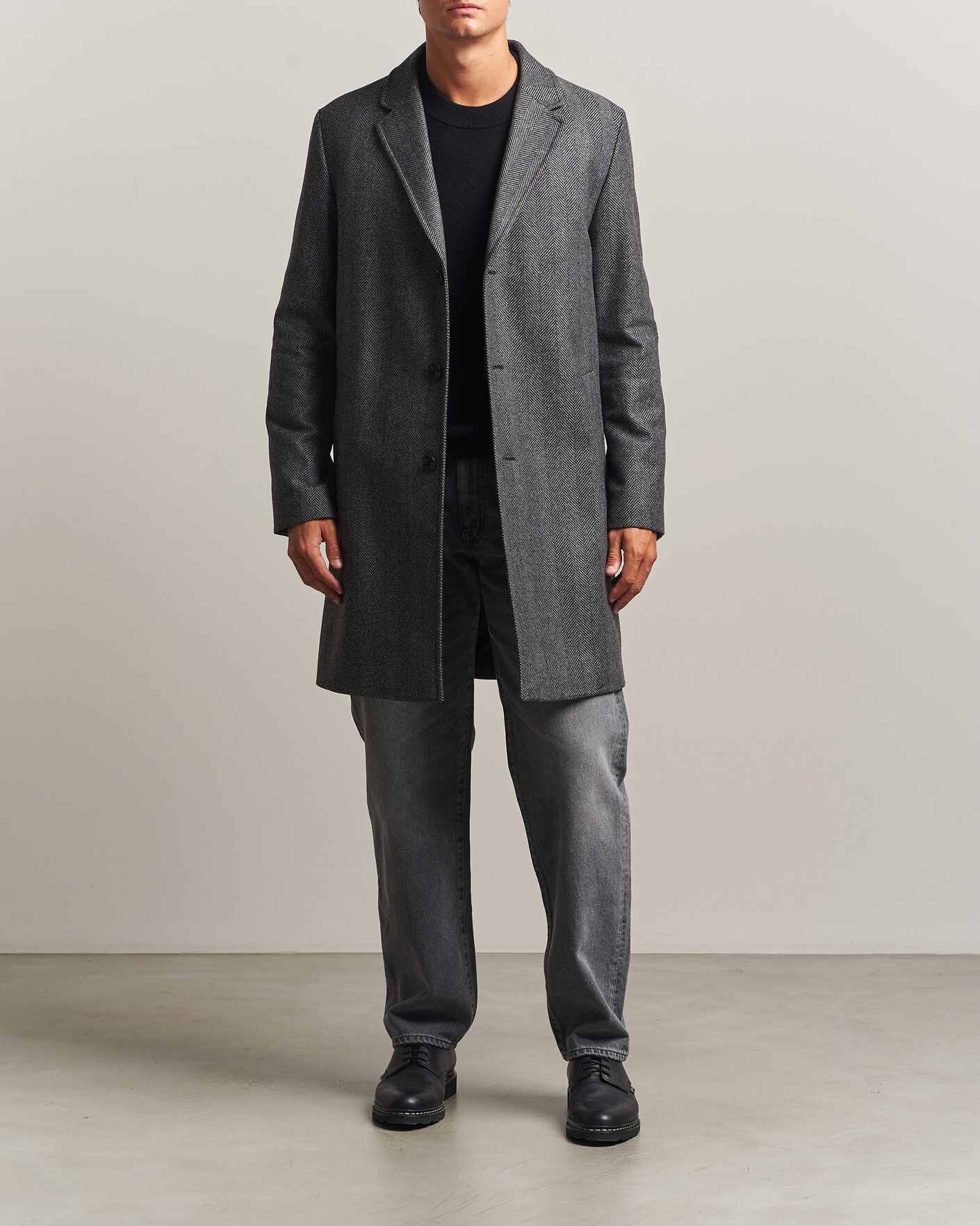 Hombres | Abrigos y chaquetas | HUGO | Malte Herringbone Coat Dark Grey