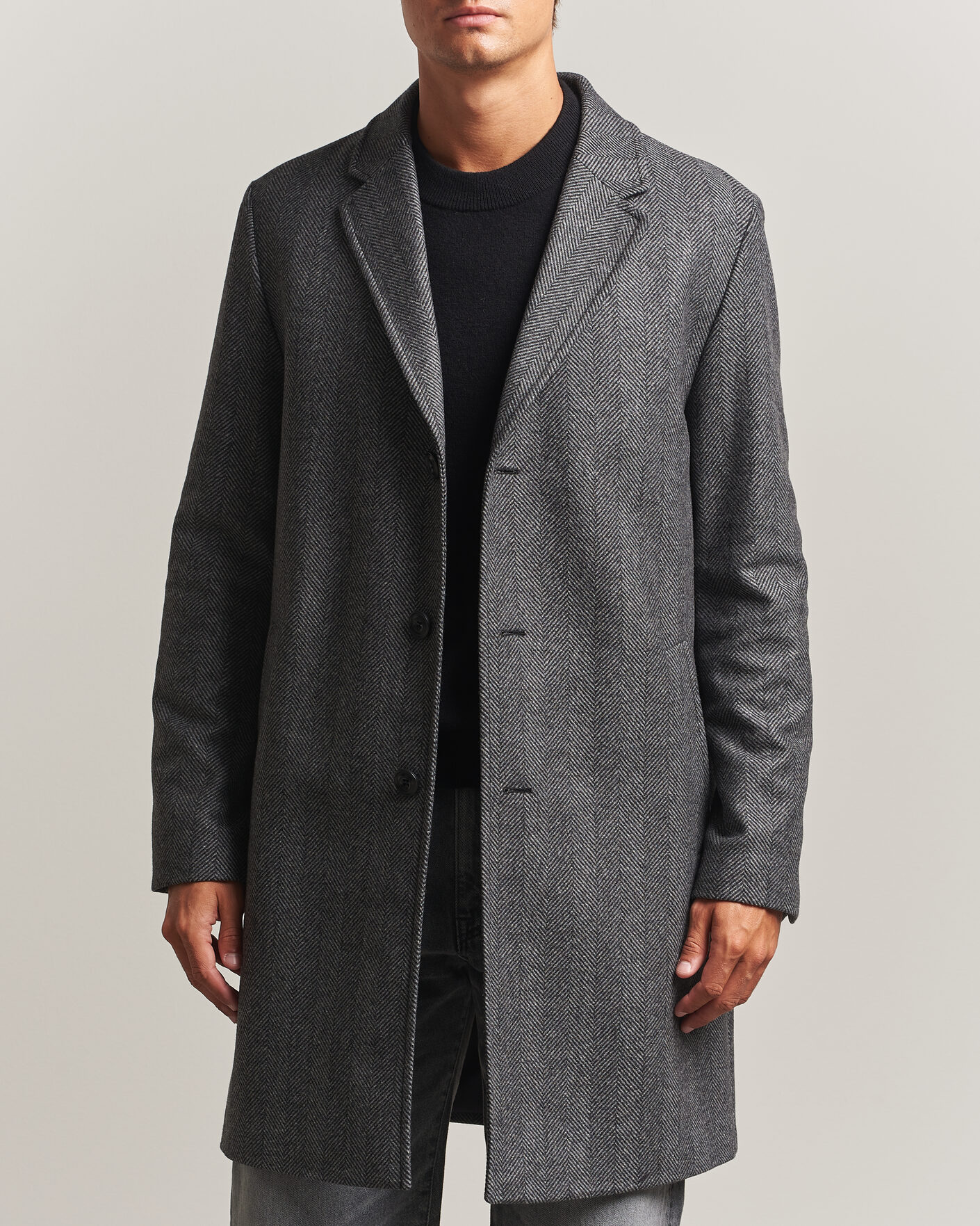 Hombres | Abrigos y chaquetas | HUGO | Malte Herringbone Coat Dark Grey