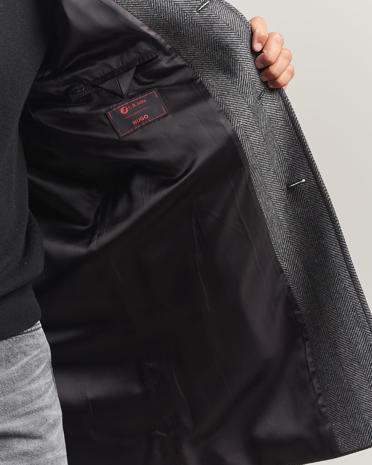 Hombres | Abrigos y chaquetas | HUGO | Malte Herringbone Coat Dark Grey