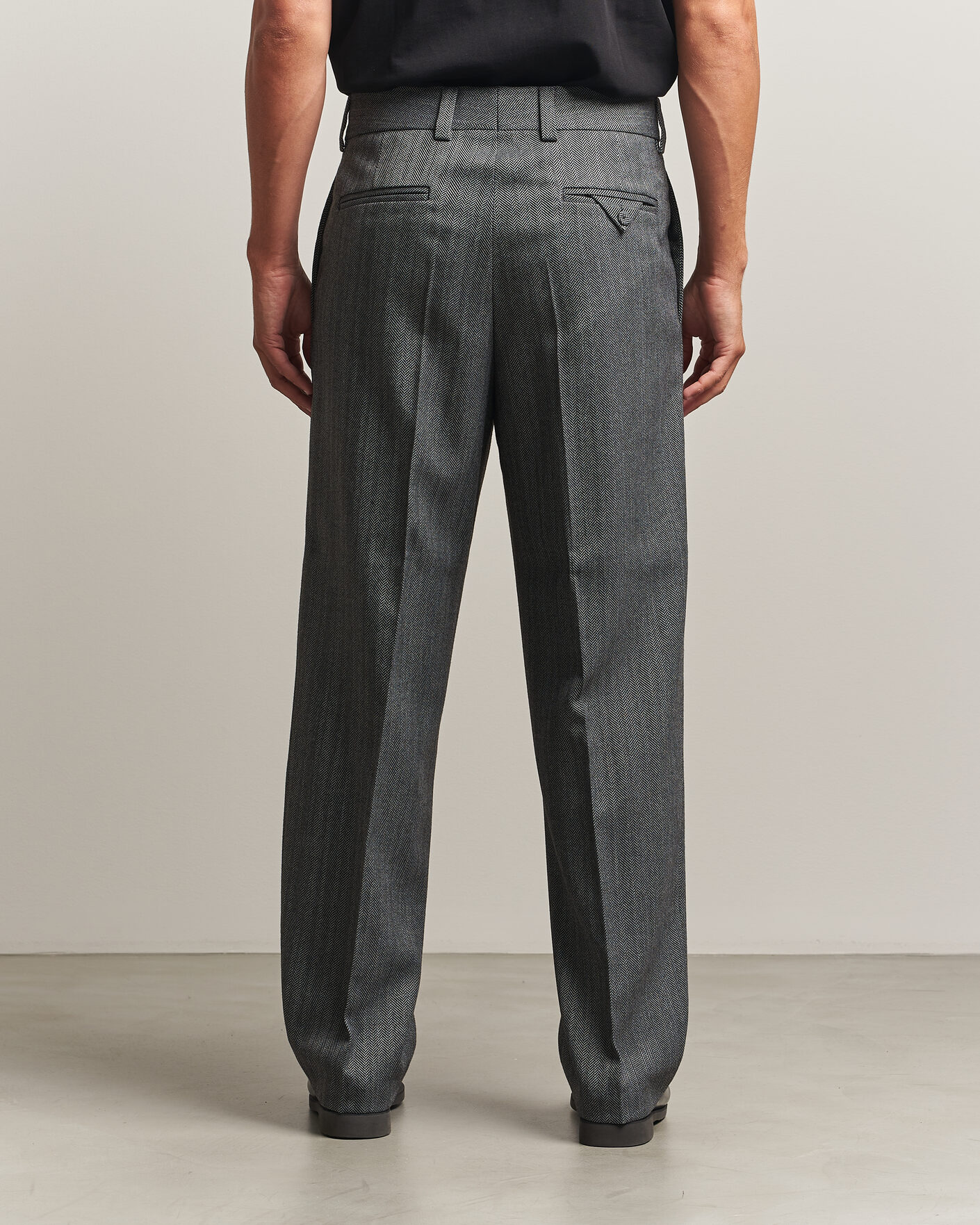 Hombres | Pantalones | HUGO | Flips Herringbone Suit Trousers Dark Grey
