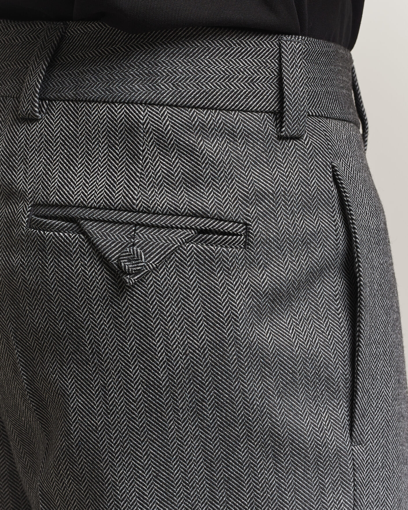 Hombres | Pantalones | HUGO | Flips Herringbone Suit Trousers Dark Grey