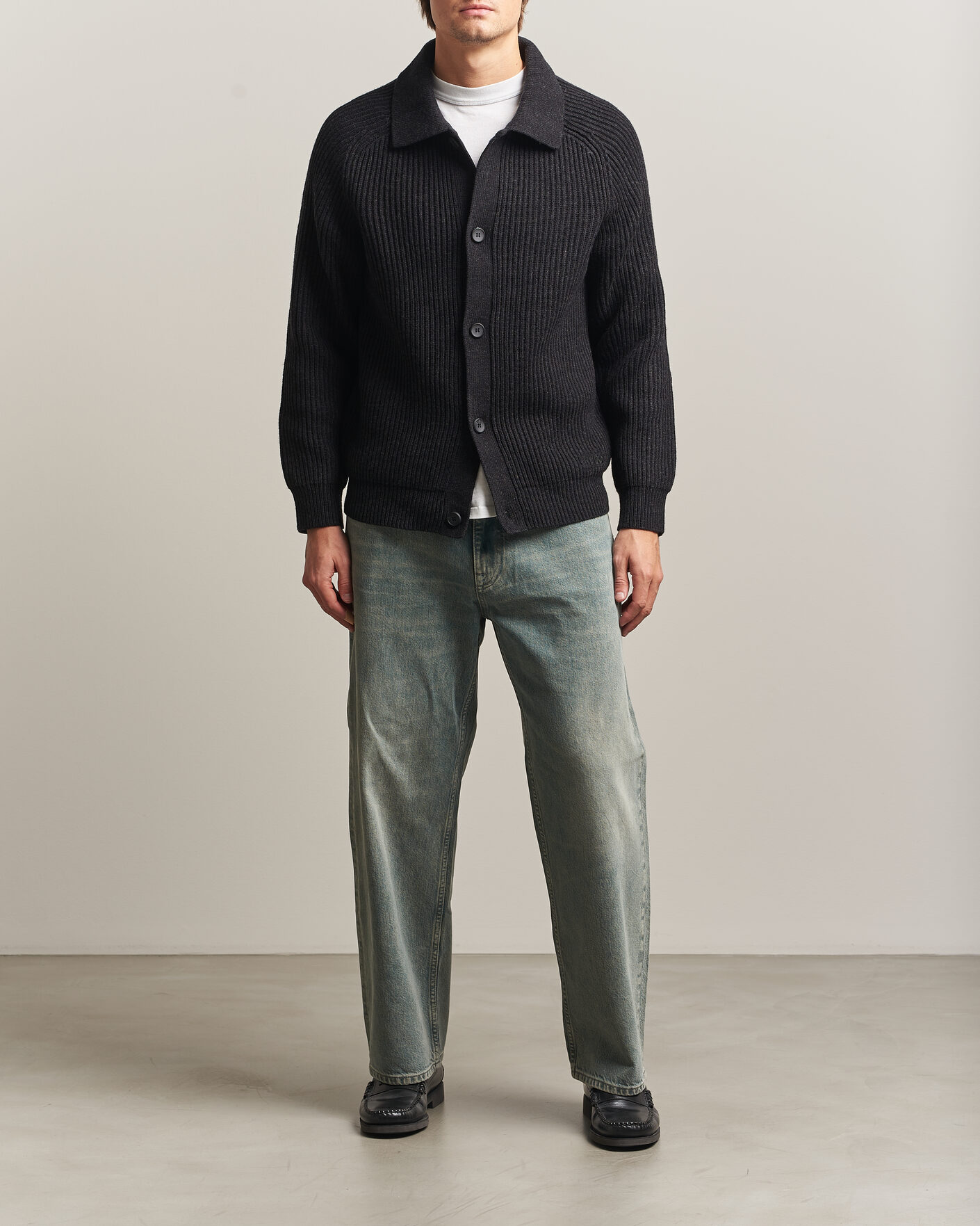 Hombres | Jerséis y prendas de punto | HUGO | Sardeep Wool Knitted Cardigan Black