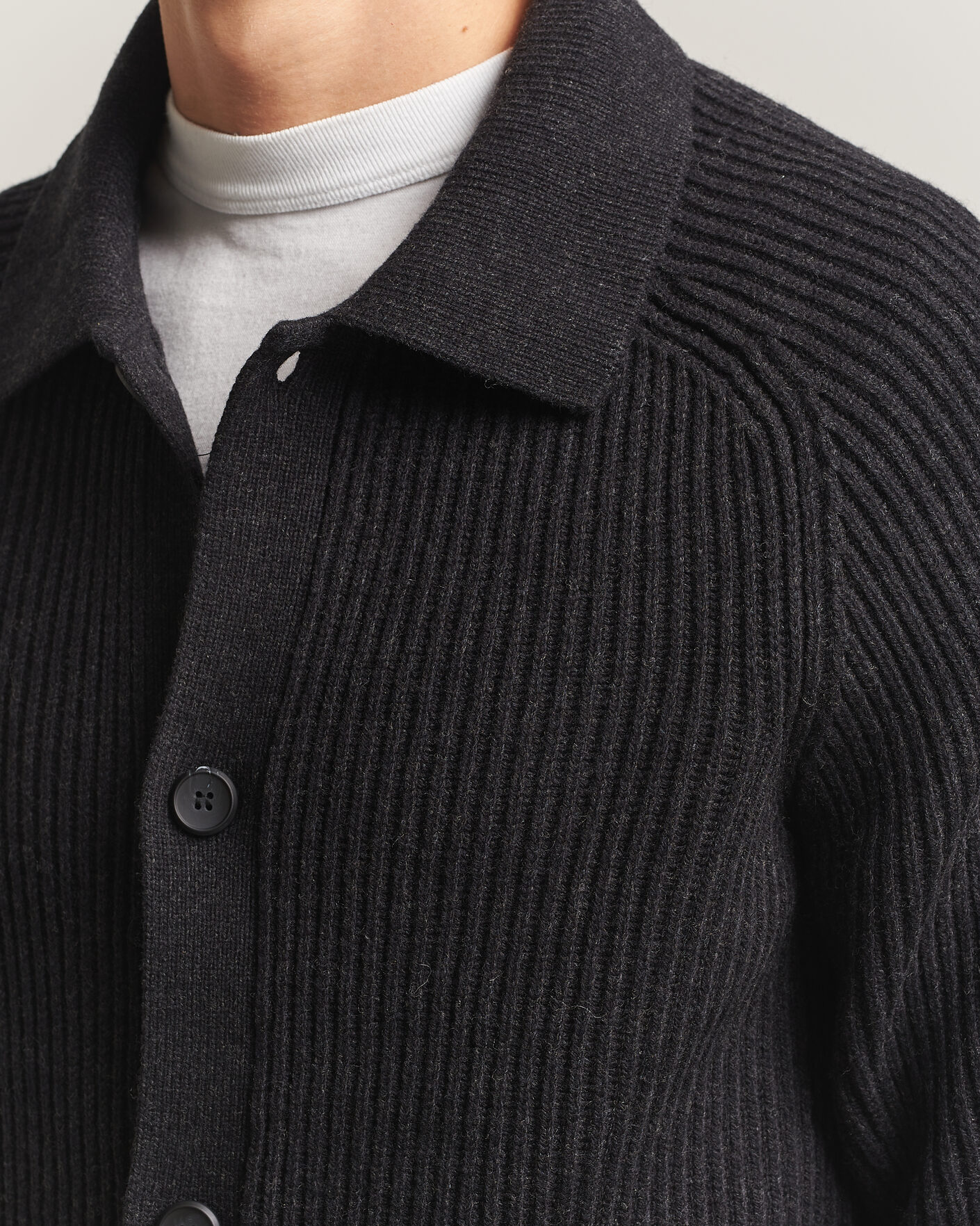 Hombres | Jerséis y prendas de punto | HUGO | Sardeep Wool Knitted Cardigan Black