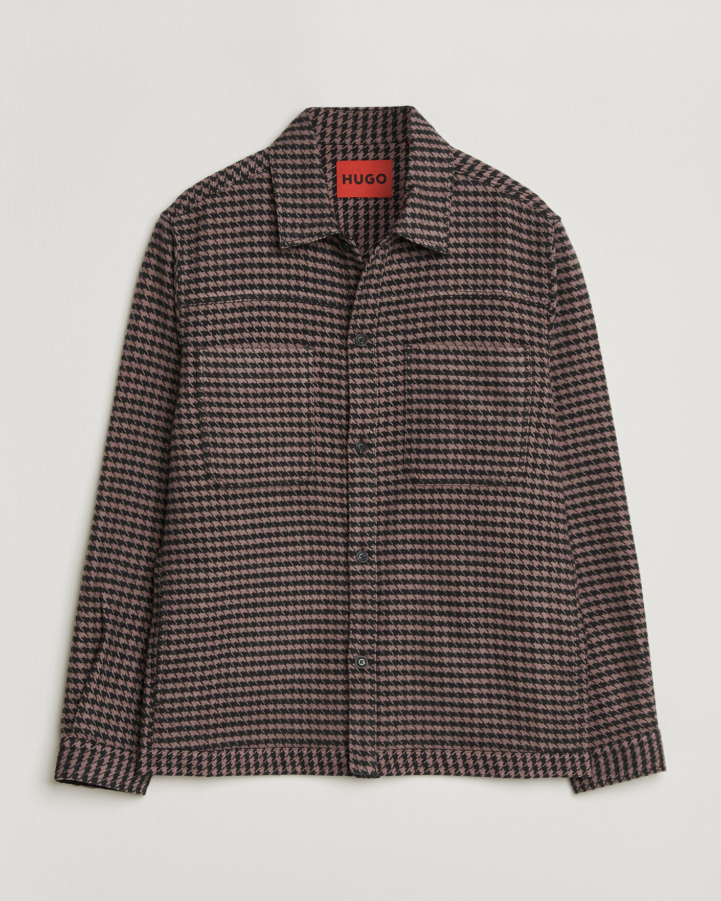 Hombres | Camisas | HUGO | Eniri Houndstooth Overshirt Copper Brown