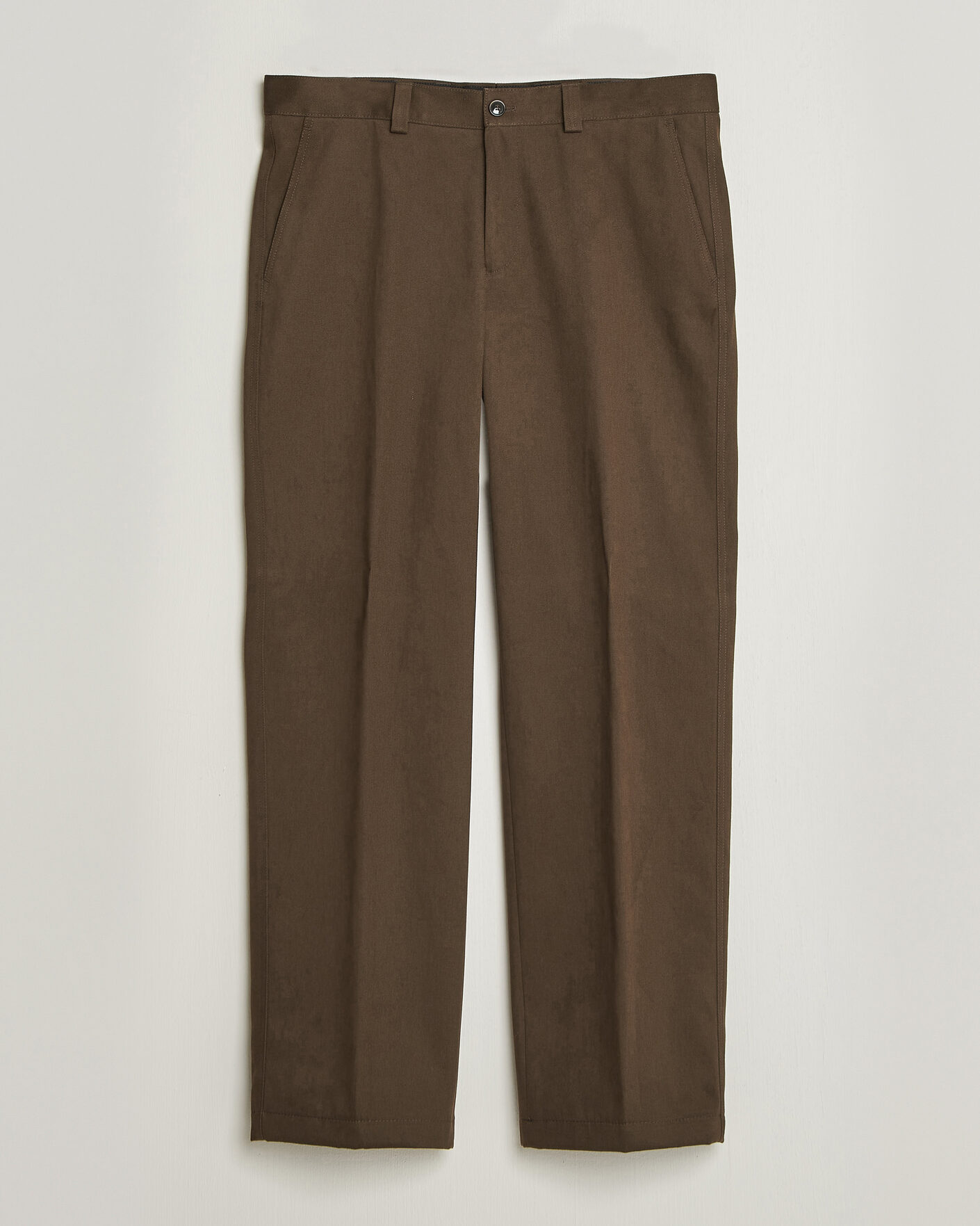 Hombres | Pantalones | BOSS CAMEL | Pave Brushed Cotton Pleated Trousers Open Green