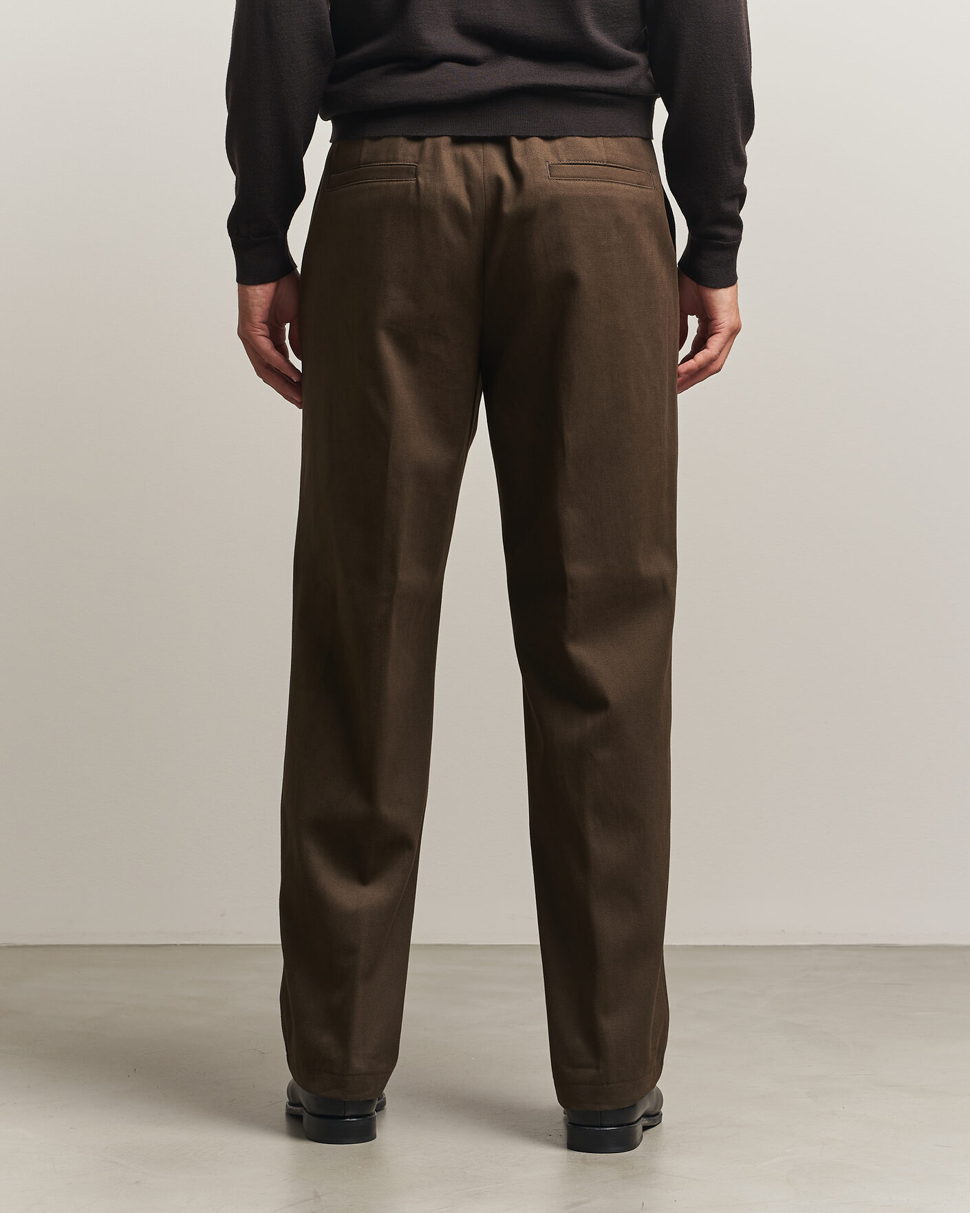 Hombres | Pantalones | BOSS CAMEL | Pave Brushed Cotton Pleated Trousers Open Green