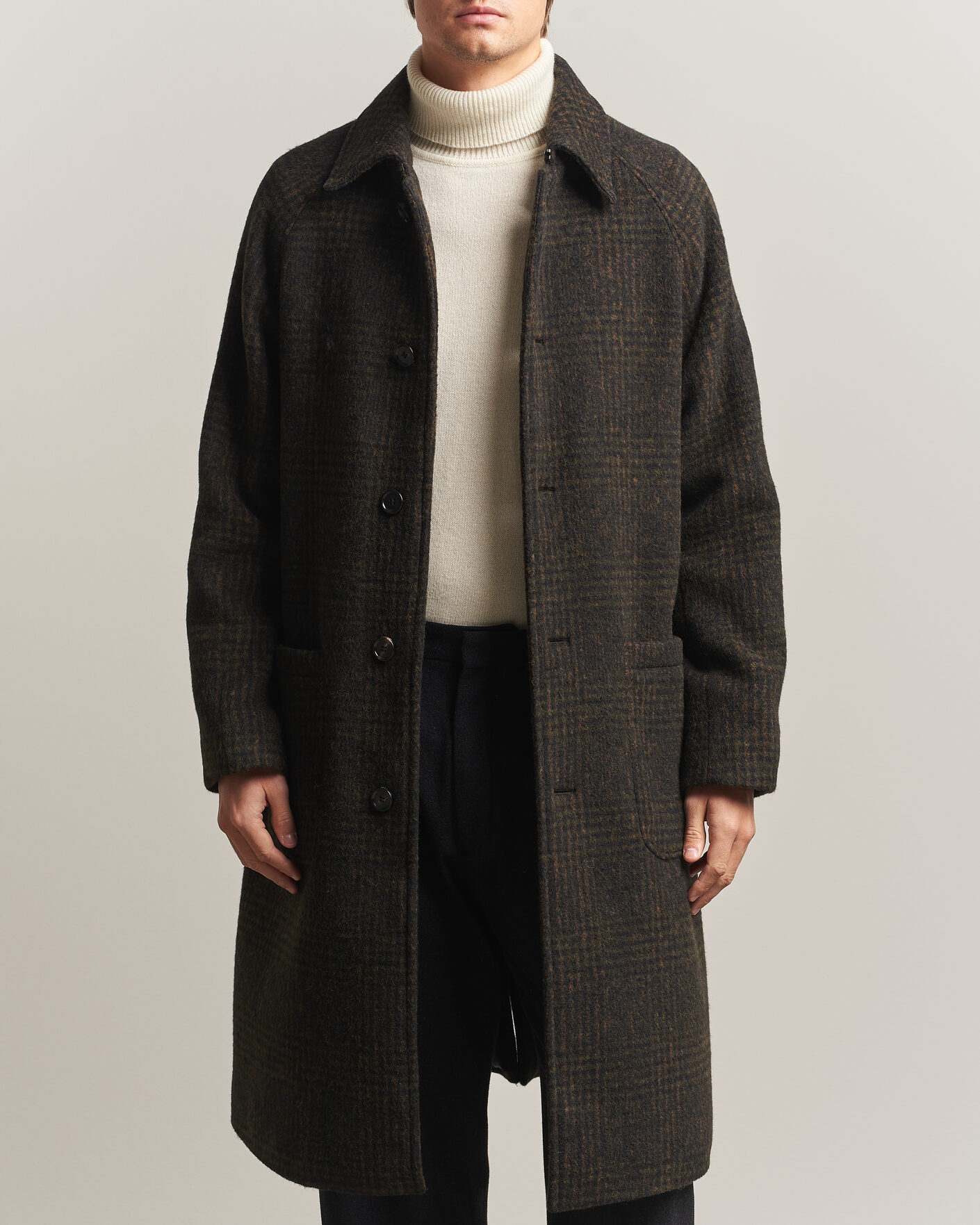 Hombres | Abrigos y chaquetas | BOSS CAMEL | Cohn Wool Checked Coat Open Green