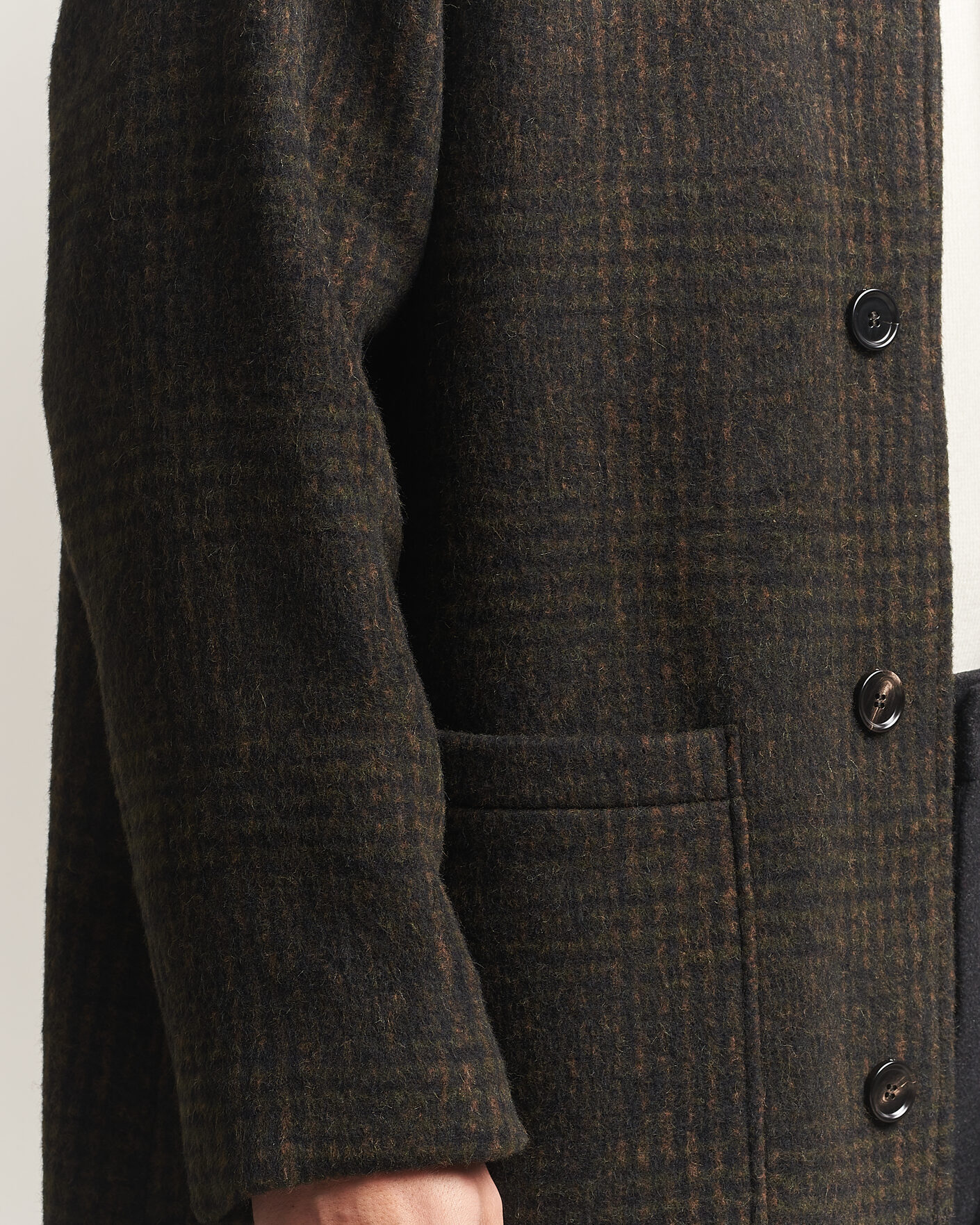 Hombres | Abrigos y chaquetas | BOSS CAMEL | Cohn Wool Checked Coat Open Green