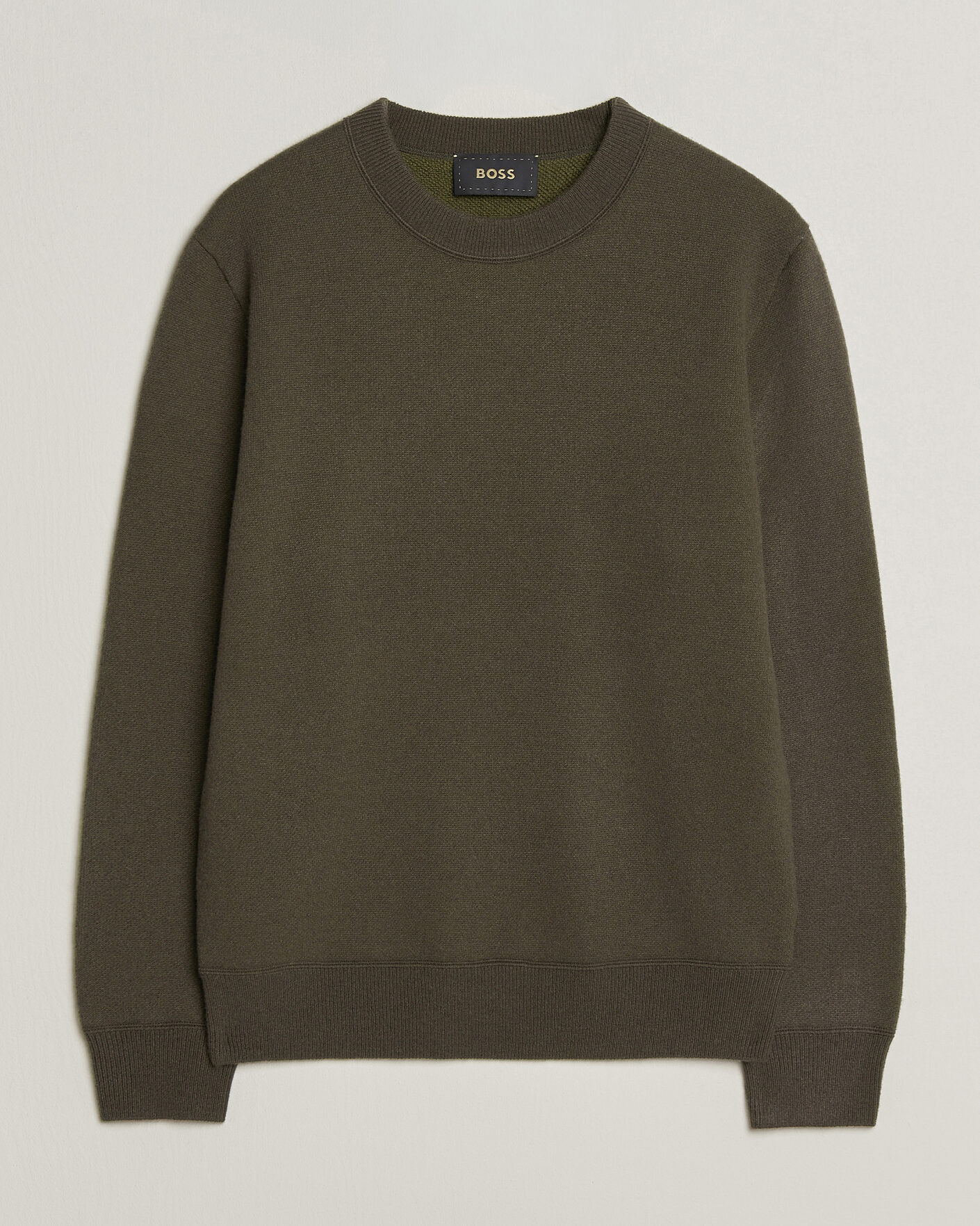 Hombres | Jerséis y prendas de punto | BOSS CAMEL | Farrison Cashmere Knitted Sweater Open Green