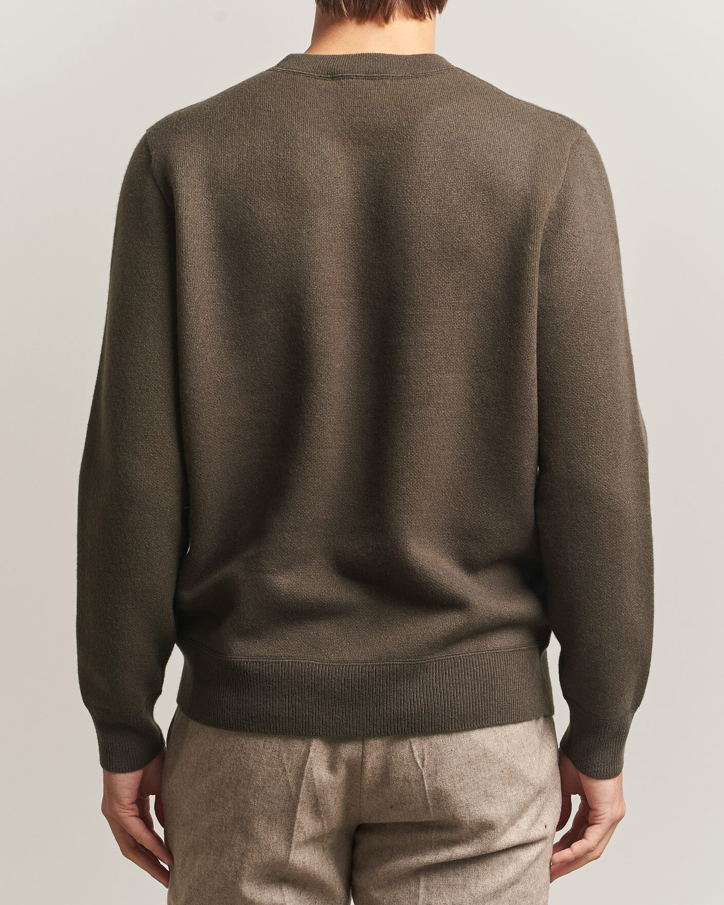 Hombres | Jerséis y prendas de punto | BOSS CAMEL | Farrison Cashmere Knitted Sweater Open Green