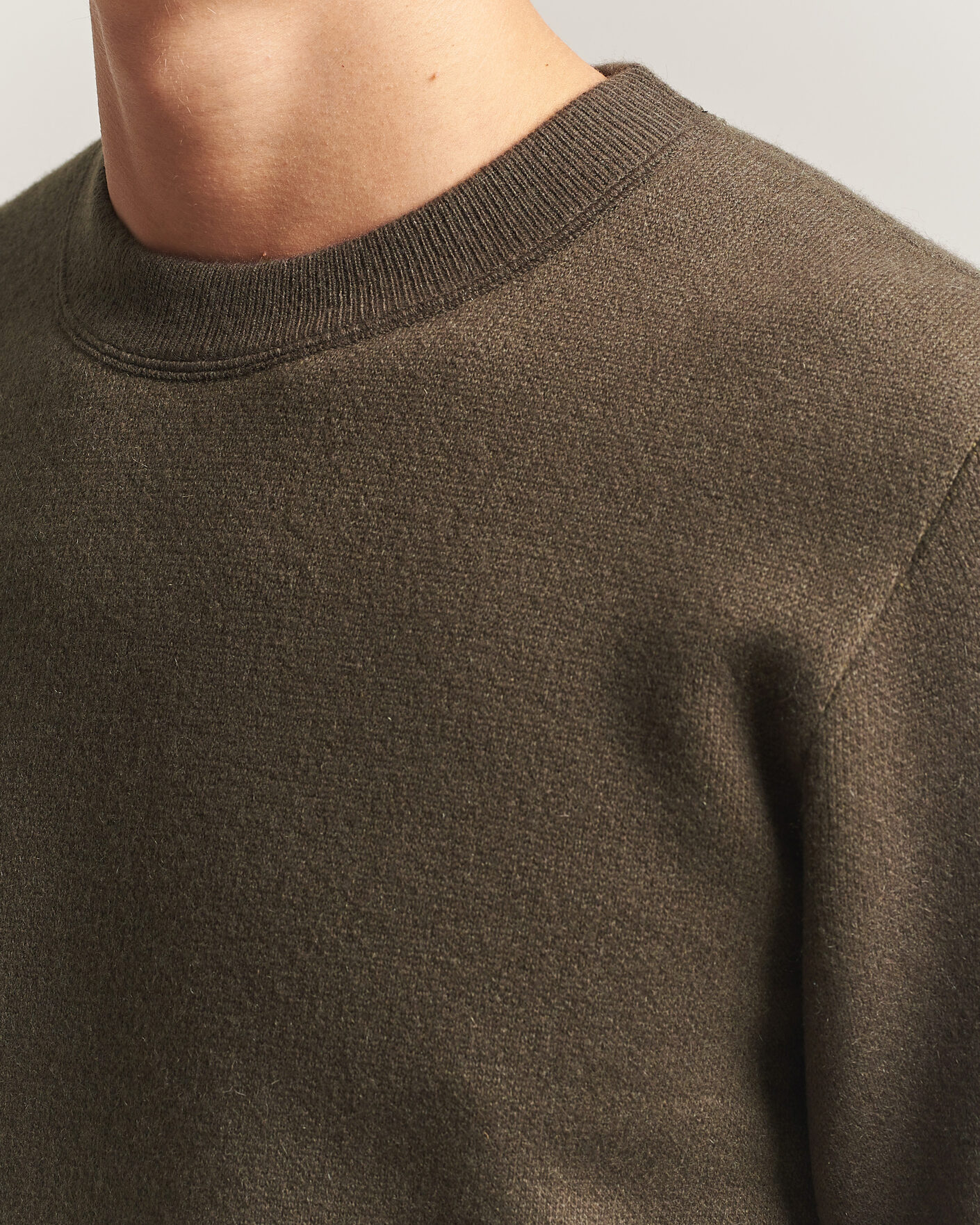 Hombres | Jerséis y prendas de punto | BOSS CAMEL | Farrison Cashmere Knitted Sweater Open Green