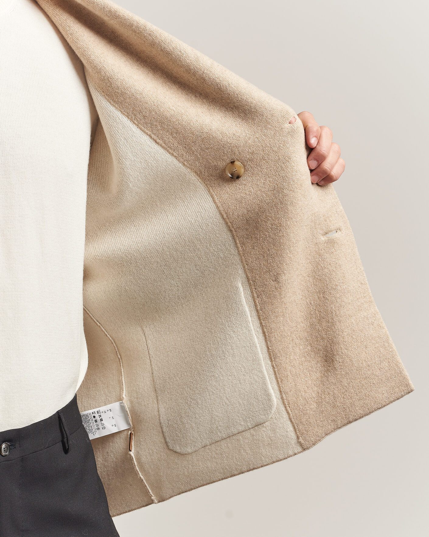 Hombres | Jerséis y prendas de punto | BOSS CAMEL | Fenturo Wool Knitted Cardigan Light Beige