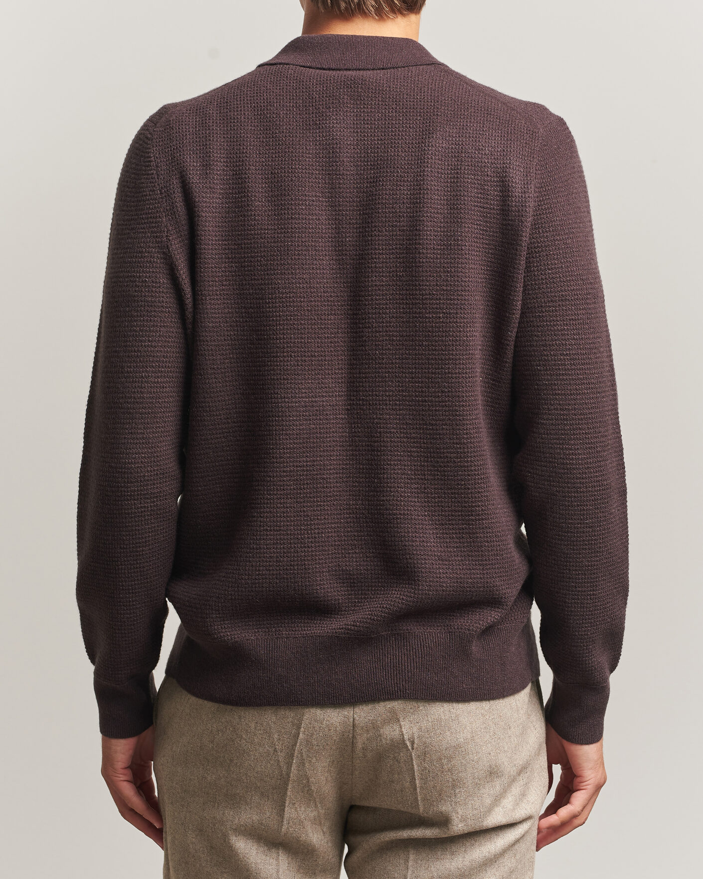 Hombres | Jerséis y prendas de punto | BOSS CAMEL | Filo Wool Knitted Polo Open Brown