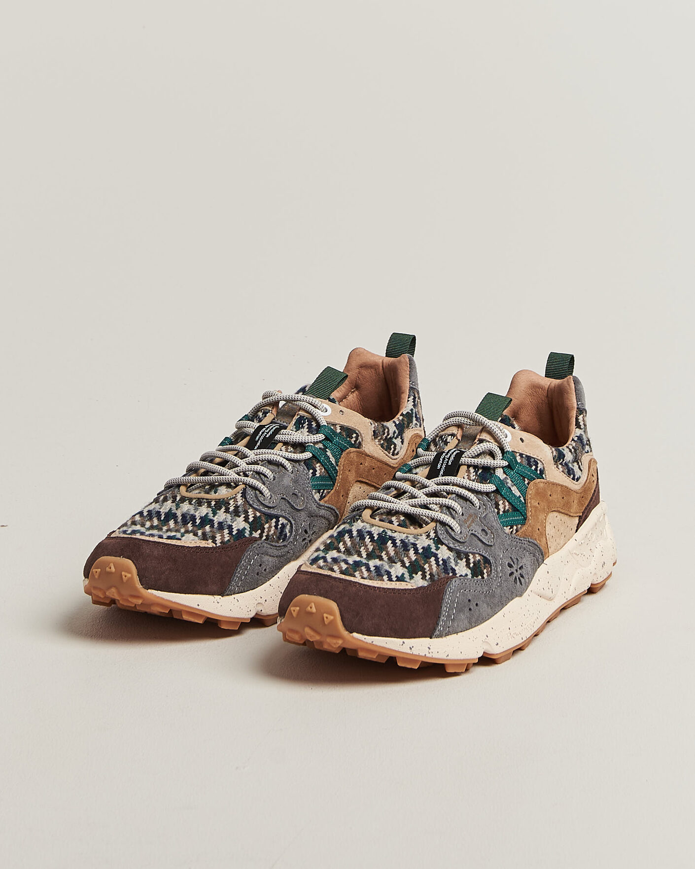 Hombres | Zapatillas | Flower Mountain | Yamano 3 Suede/Houndstooth Sneaker Multi
