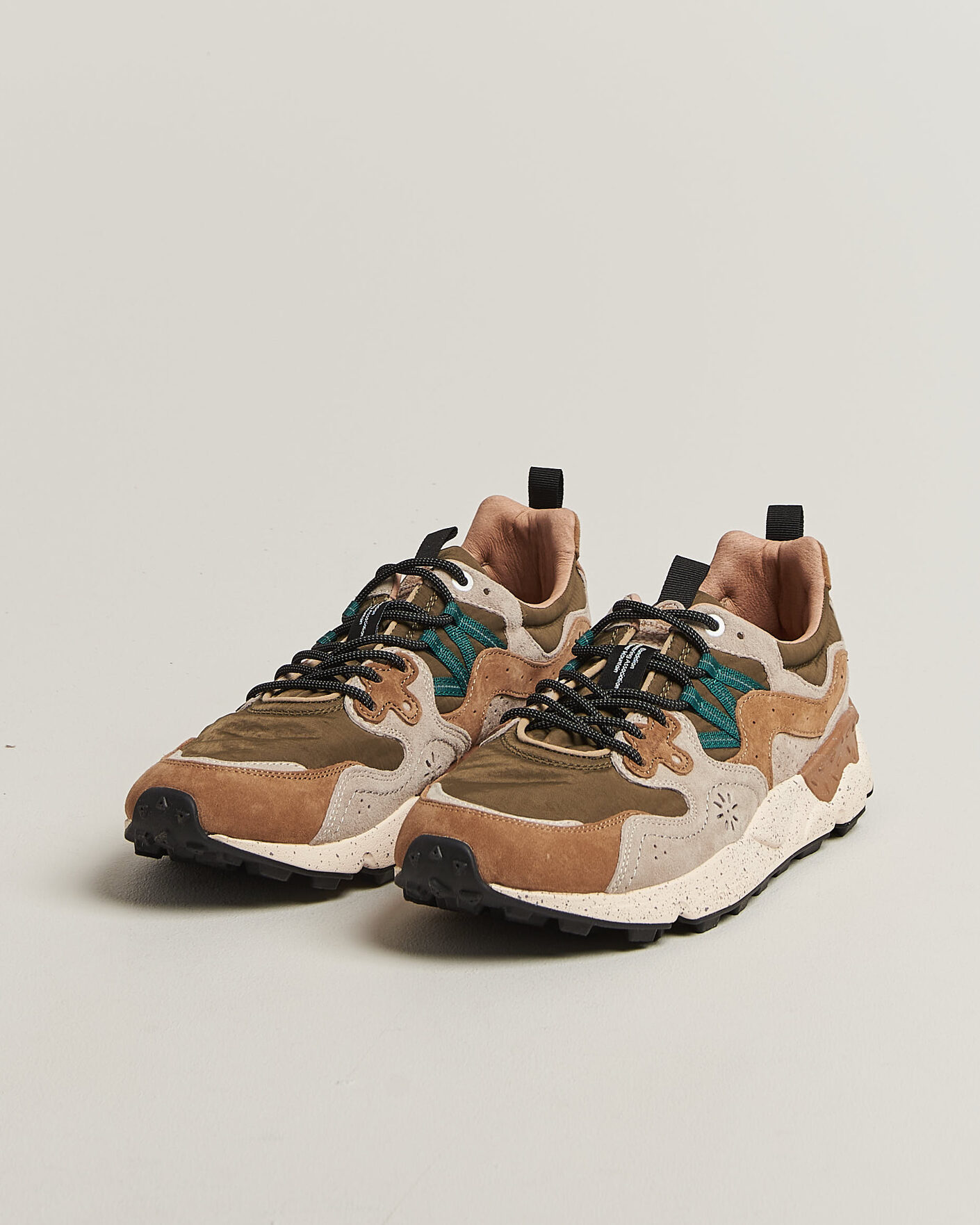 Hombres | Zapatillas | Flower Mountain | Yamano 3 Suede/Nylon Sneaker Cream/Brown