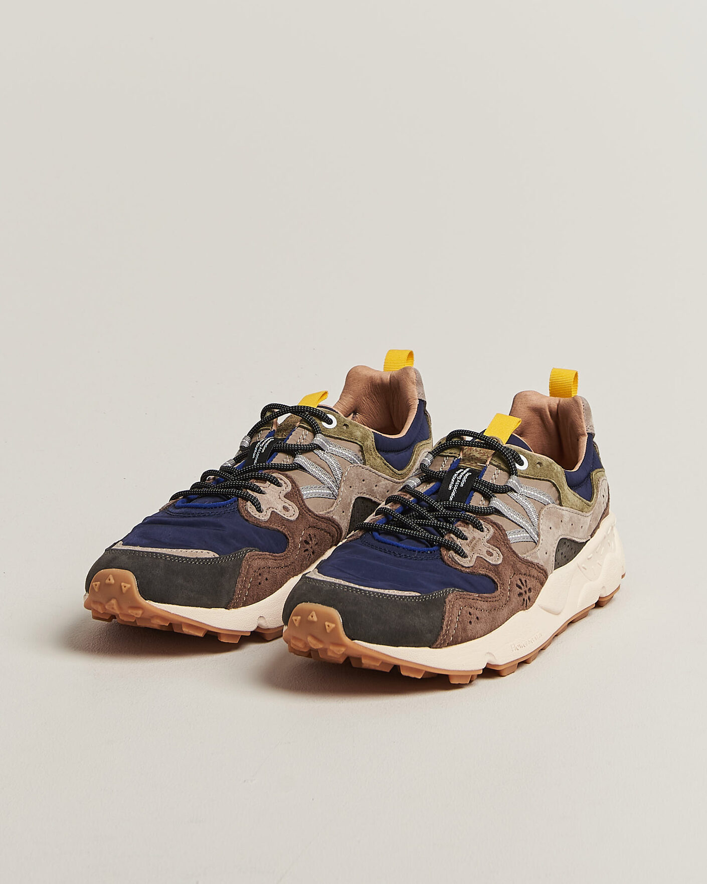 Hombres | Zapatillas | Flower Mountain | Yamano 3 Suede/Nylon Sneaker Dark Grey/Brown