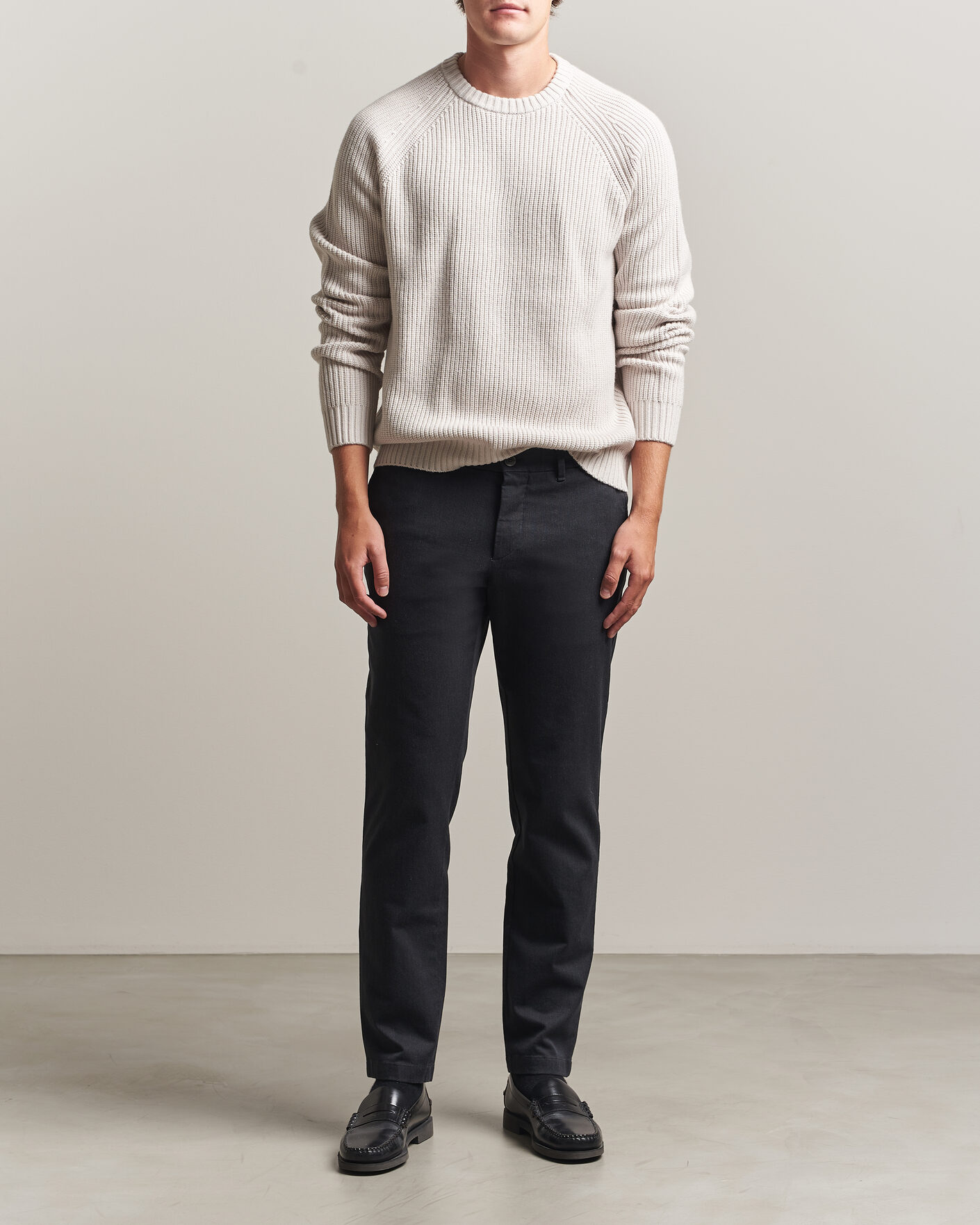 Hombres | Pantalones | J.Lindeberg | Chase Stretch Flannel Trousers Dark Grey