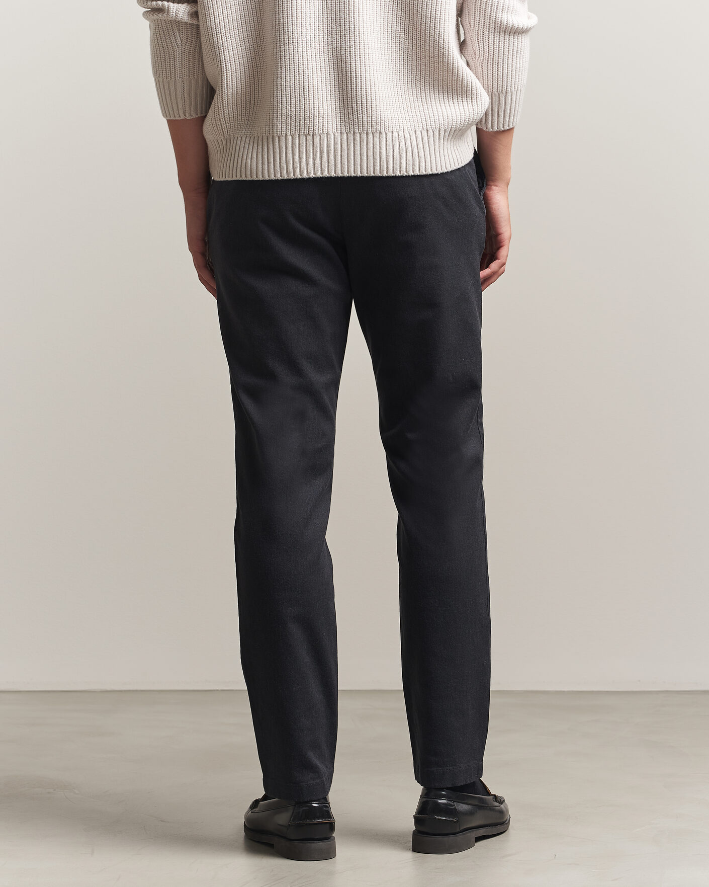 Hombres | Pantalones | J.Lindeberg | Chase Stretch Flannel Trousers Dark Grey