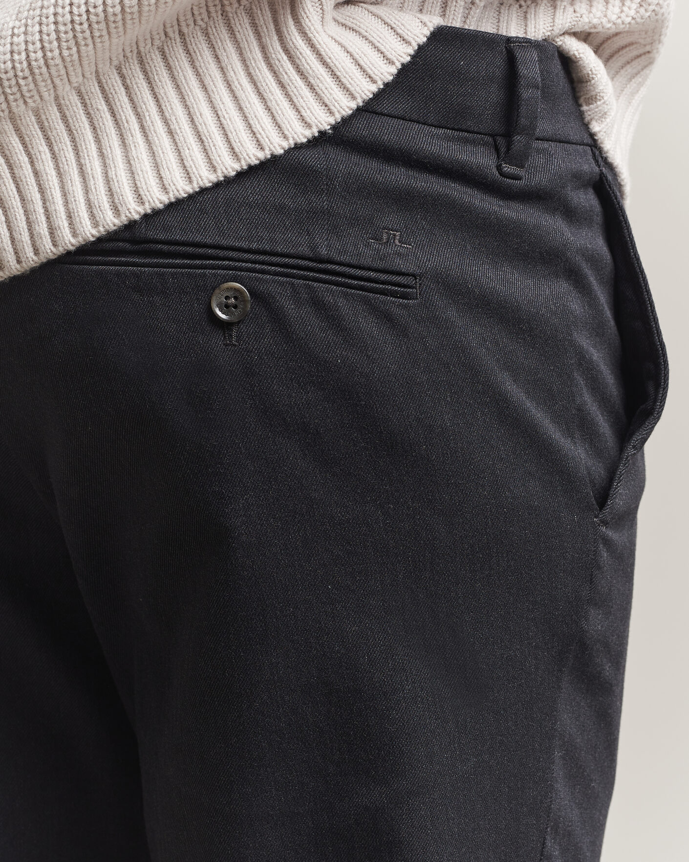 Hombres | Pantalones | J.Lindeberg | Chase Stretch Flannel Trousers Dark Grey
