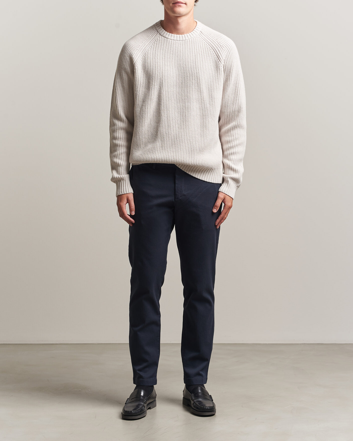 Hombres | Pantalones | J.Lindeberg | Chase Stretch Flannel Trousers JL Navy